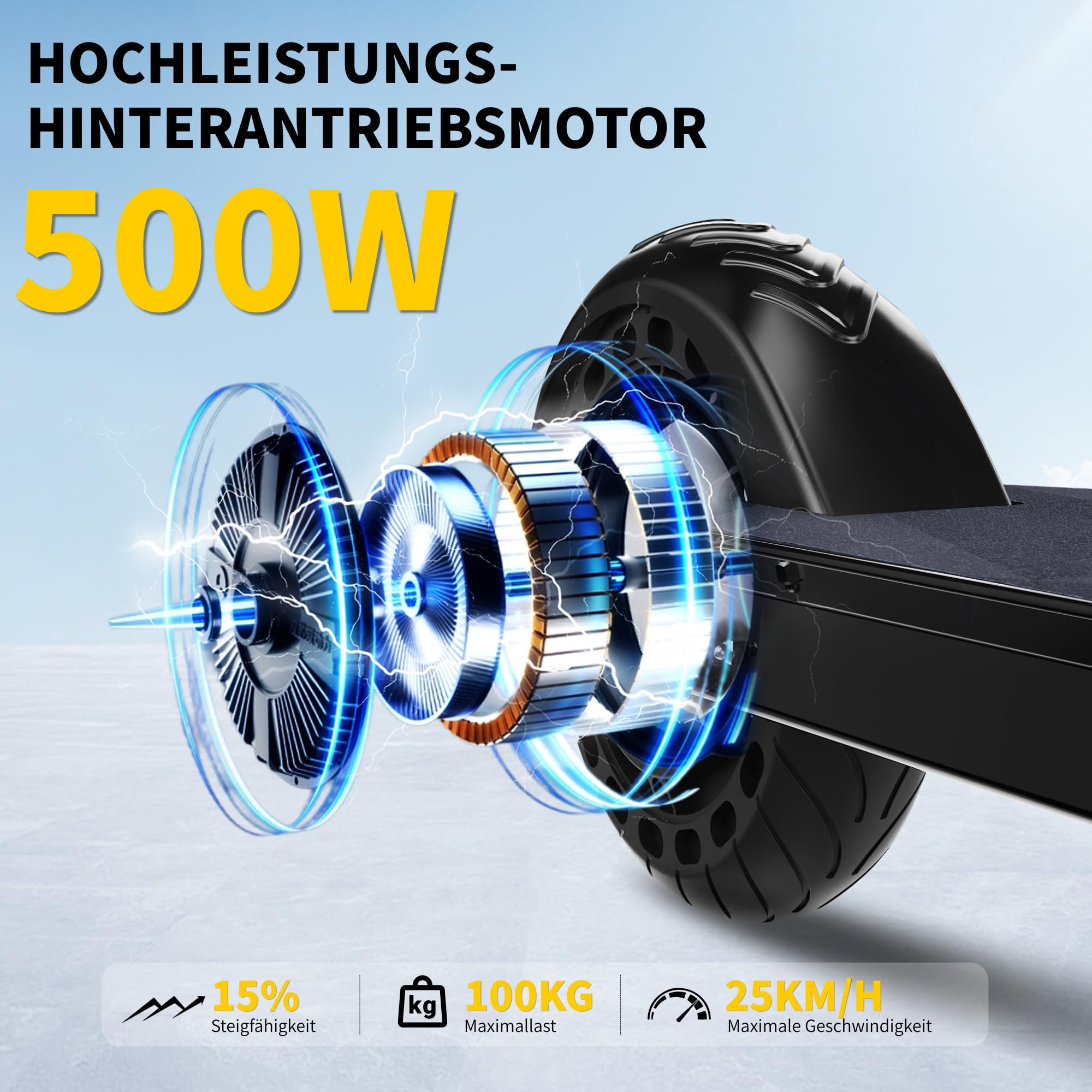 QnQ E Scooter, 2026 8 Zoll Faltbarer Roller, 500 W/20 km/h Motor, 15 km Reichweite, pannensichere Wabenreifen, Kinder und Jugendliche.
