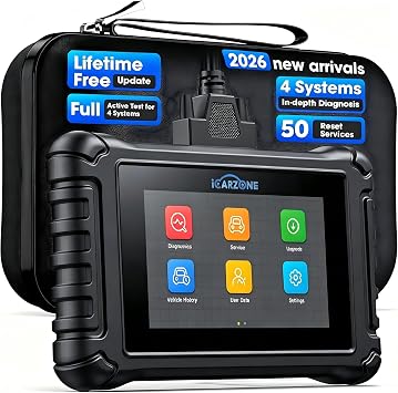 4 Systems OBD2 Scanner UR600 ABS SRS Engine Transmission Car Code Reader with 50 Services Bidirectional Test of 4 Systems Battery Test ECU Coding Diagnostic Scan Tools Lifetime Free Upgrade