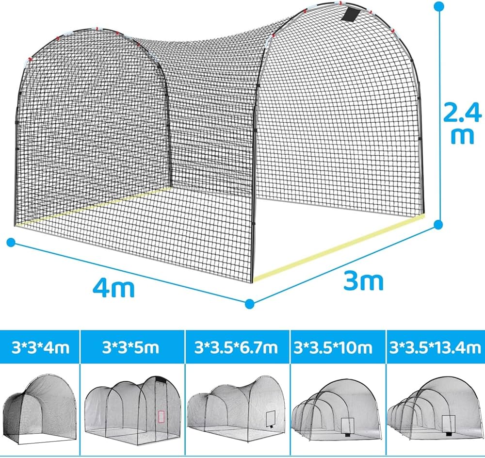 Amazon.co.jp: バッティングゲージ 野球ネット 4x3x2.4m 練習用 屋外