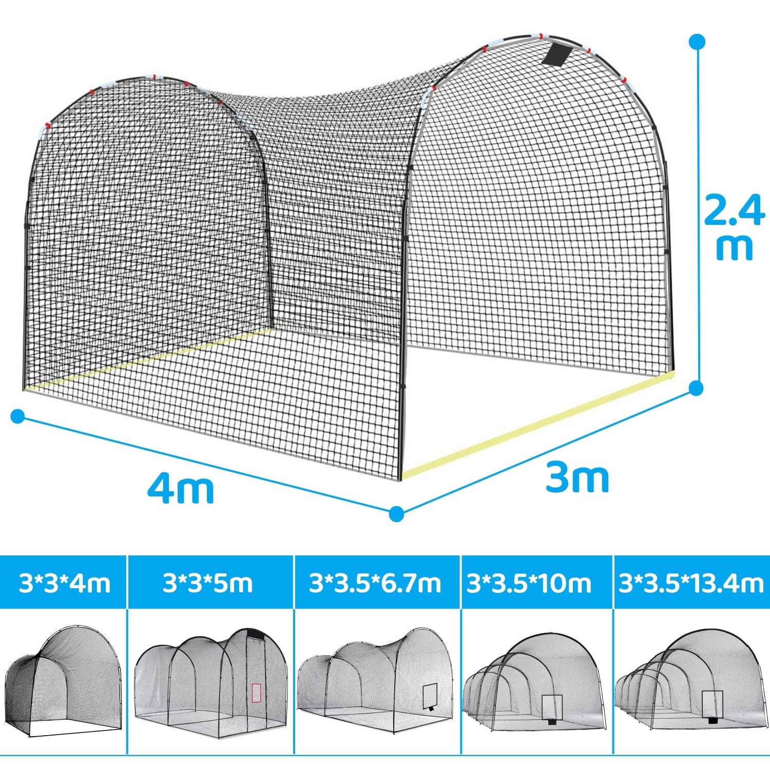 Amazon.co.jp: バッティングゲージ 野球ネット 4x3x2.4m 練習用 屋外
