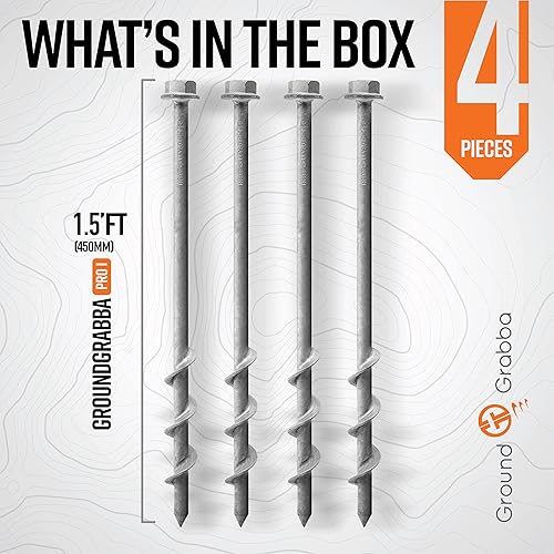Miniatura 7 de GROUNDGRABBA Estaca atornillada para arena y suelo suelto  Tornillos de tierra de anclaje de tierra impulsados por taladro de primera calidad