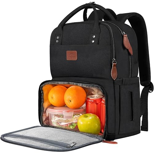 MATEIN Work Backpack for Women, Insulated Cooler Backpacks with Lunch Box, 15.6 Inch Laptop Backpack with Lunch Compartment Reusable Water Resistant Food Bag for College Camping Picnics Womens Gifts