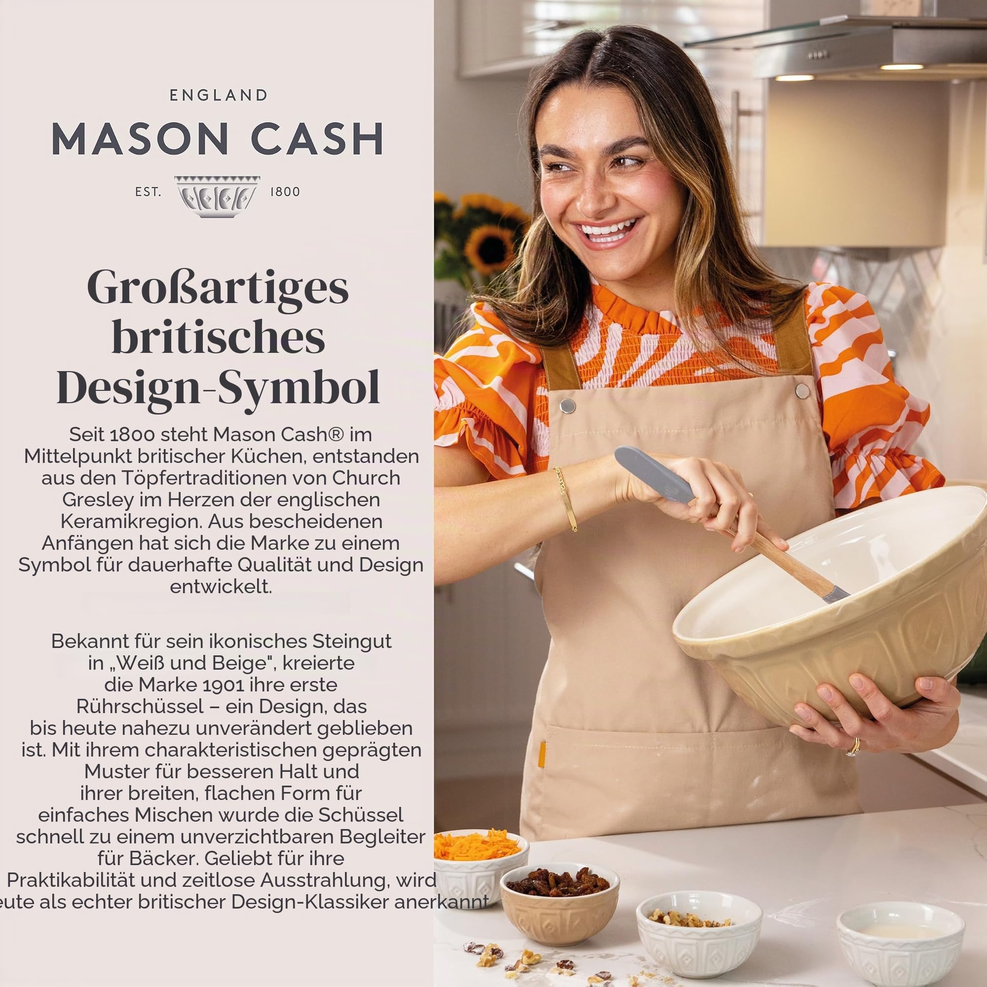 Mason Cash In The Meadow Große rechteckige Backform, Creme | 2,8 l, floral geprägtes Steingut, ofenfeste Auflaufform zum Backen, Braten und Servieren, 33 x 23 cm