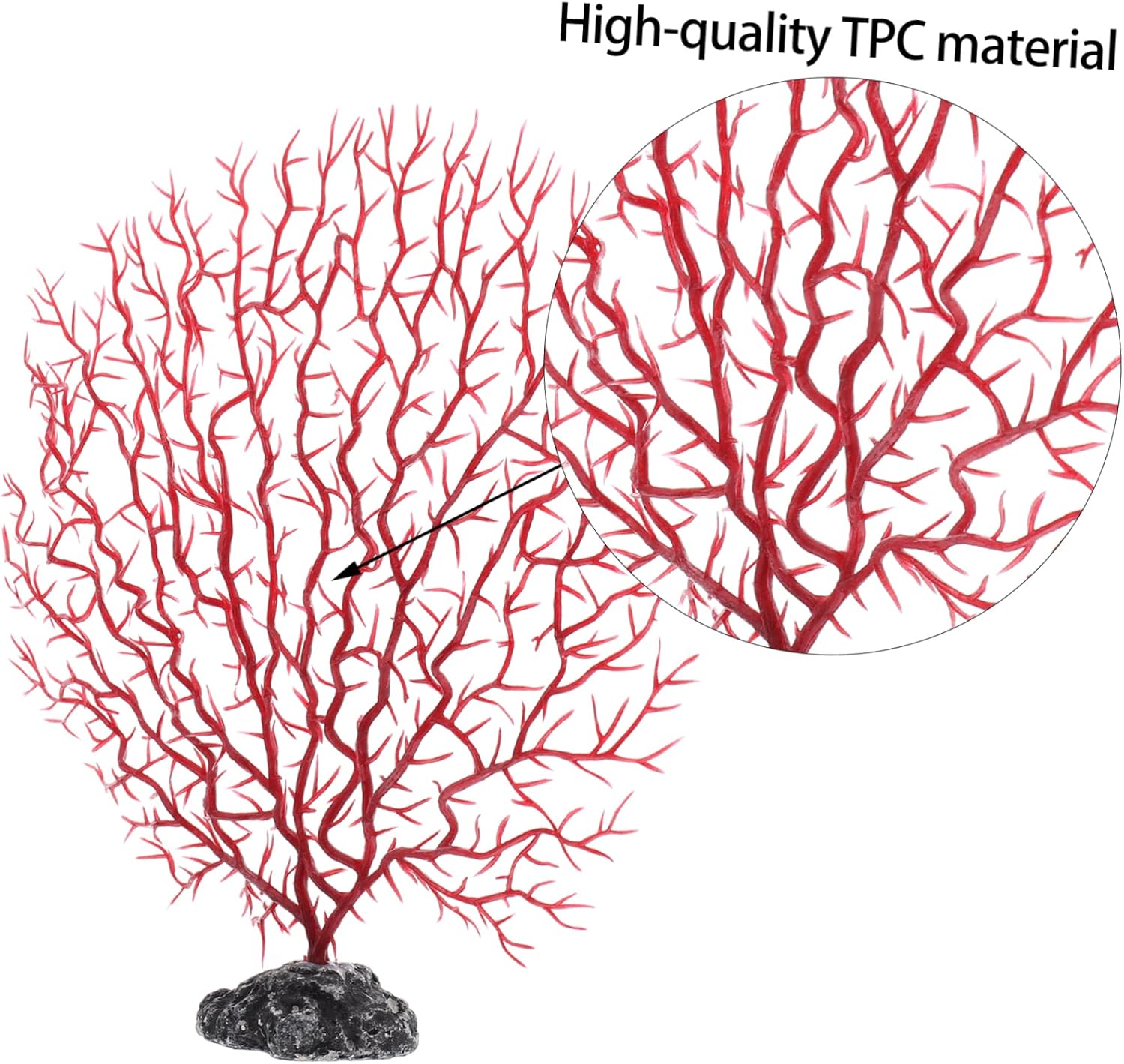 INOOMP 2pcs Medium Artificial Branches for Aquarium Decoration Plastic Sea Fan Plants Fish Non-Fading for Fish Tank Landscape