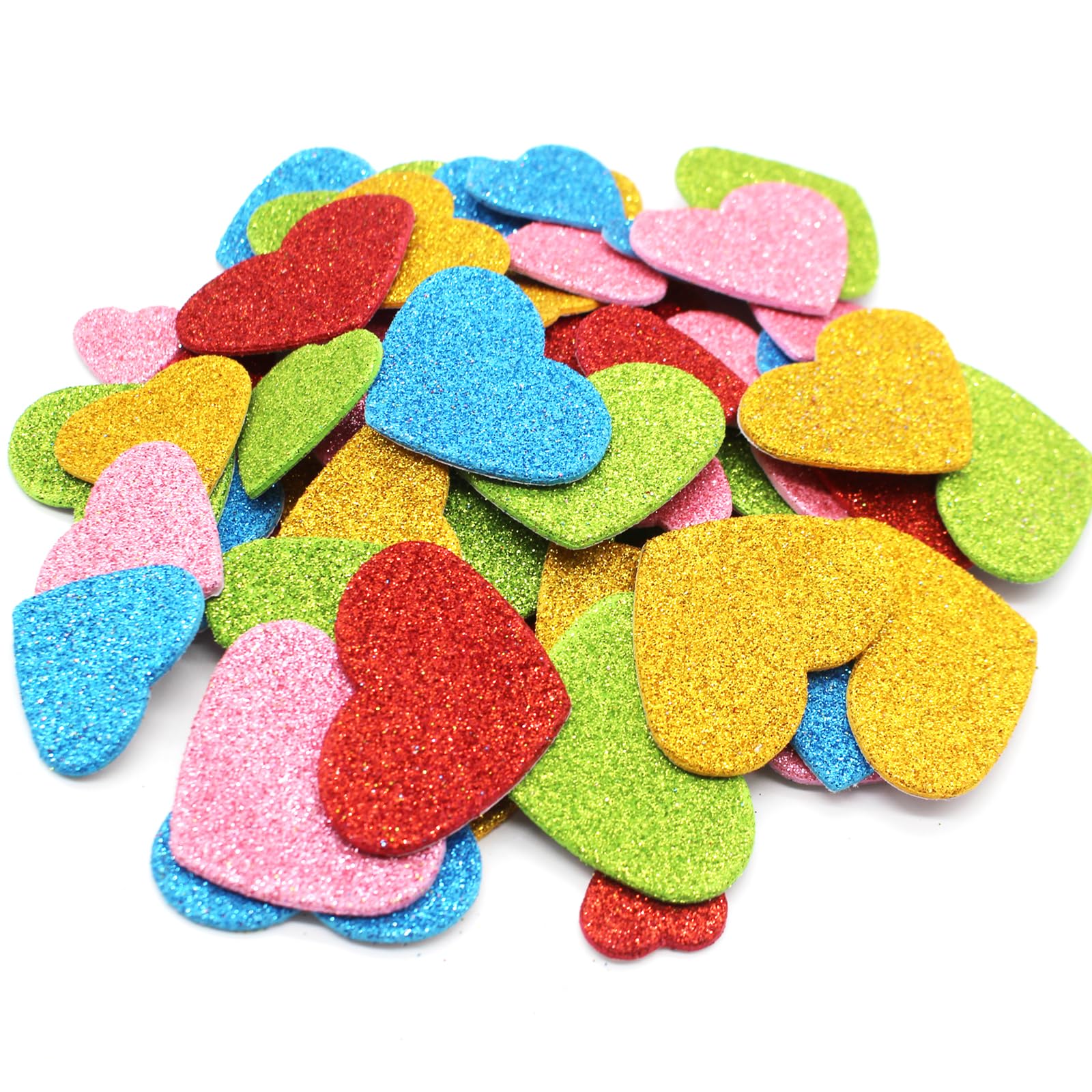 Photo 1 of 200Pcs Mini Heart Shapes Glitter Stickers, Valentine's Day Love Decorative Sticker for Scrapbooking or Embellishment, Colorful Glitter Heart Stickers for Valentine's Day Crafts DIY Greeting Cards