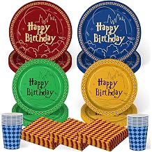 120pcs Magical Wizard Party Supplies Plates Napkins Birthday Decorations