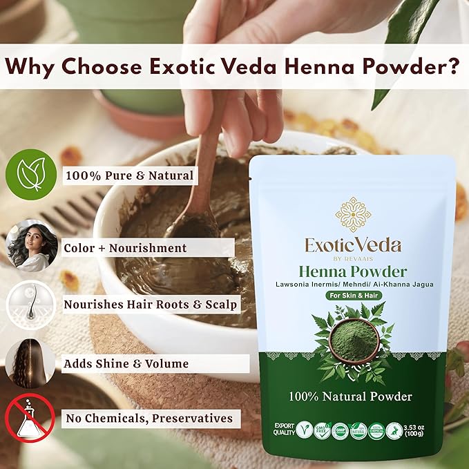 Henna en Polvo 100g 100% Pura Natural para Tinte de Cabello miniatura 5