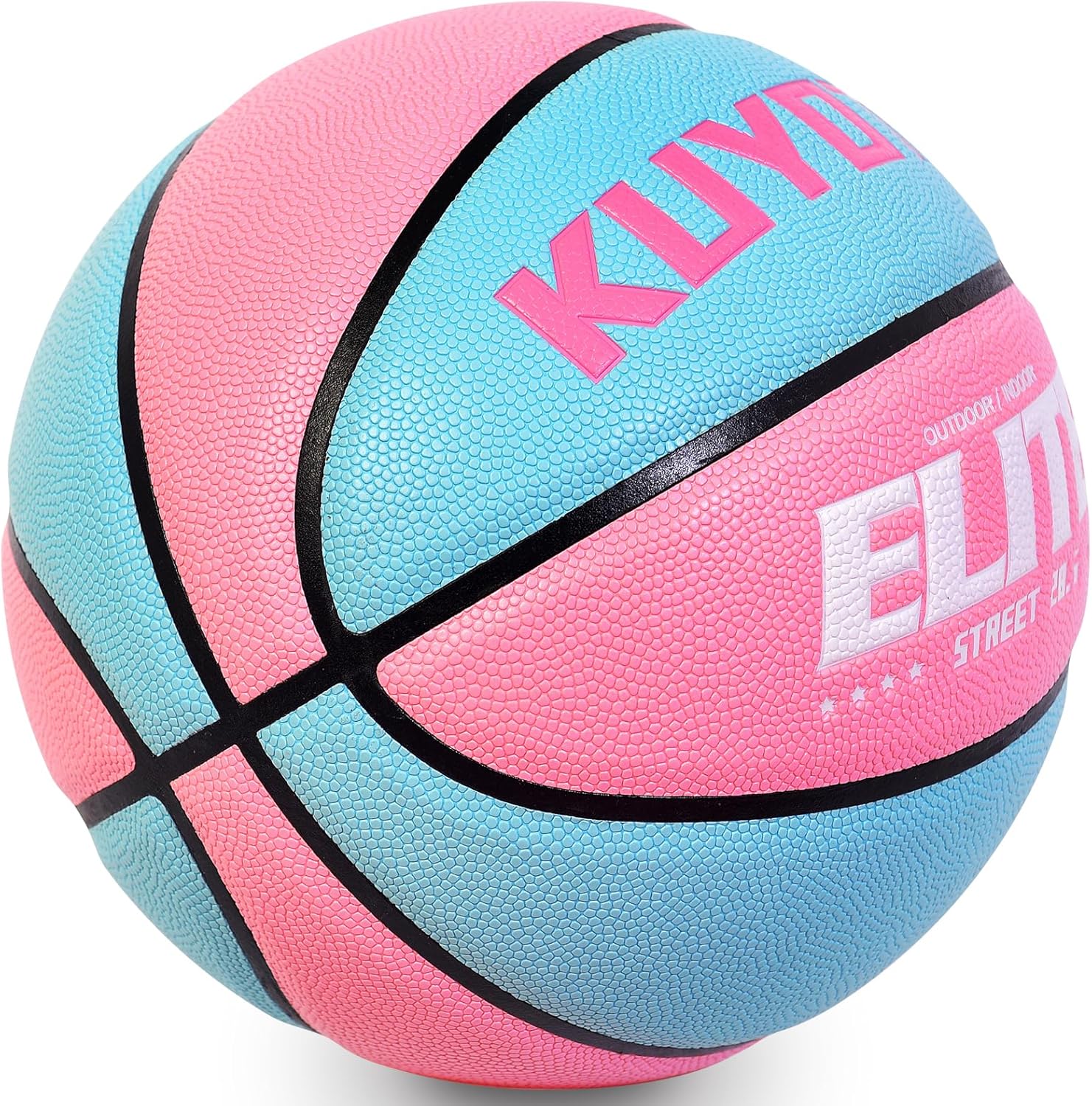KUYOTQ Girls Womens Size 6 (28.5") Elite Basketball with Pump Premium Composite Leather Basketball in&Outdoor Game Gym Training Competition Sports Basketballs Gifts for Girls/Womens