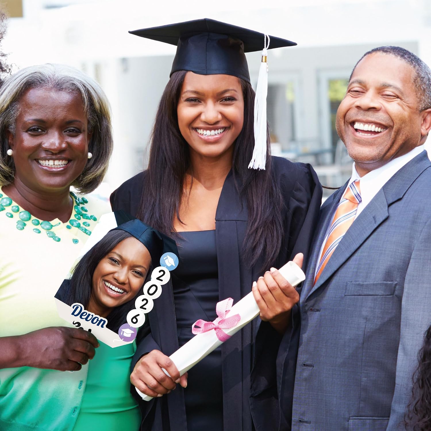 Big Dot of Happiness Custom in My Grad Era Photo Paddles, Class of 2026 Face Fans with Handles, Personalized Grad Big Head on Stick, Graduation Face Cutouts, Party Photo Booth Props 1pc