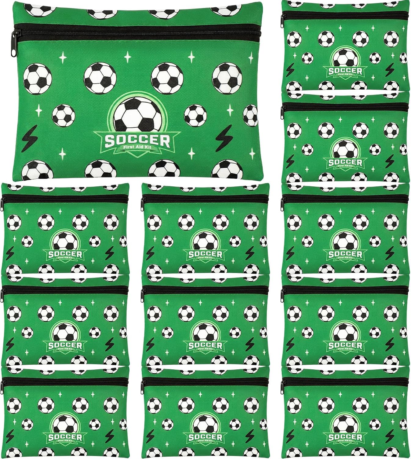 Tudomro 12 Pcs Baseball Team Gifts First Aid Empty Bags, Portable Waterproof Zipper Pouches for Medical Supplies, Cosmetic and Party Favors for Players Coaches Sports Events