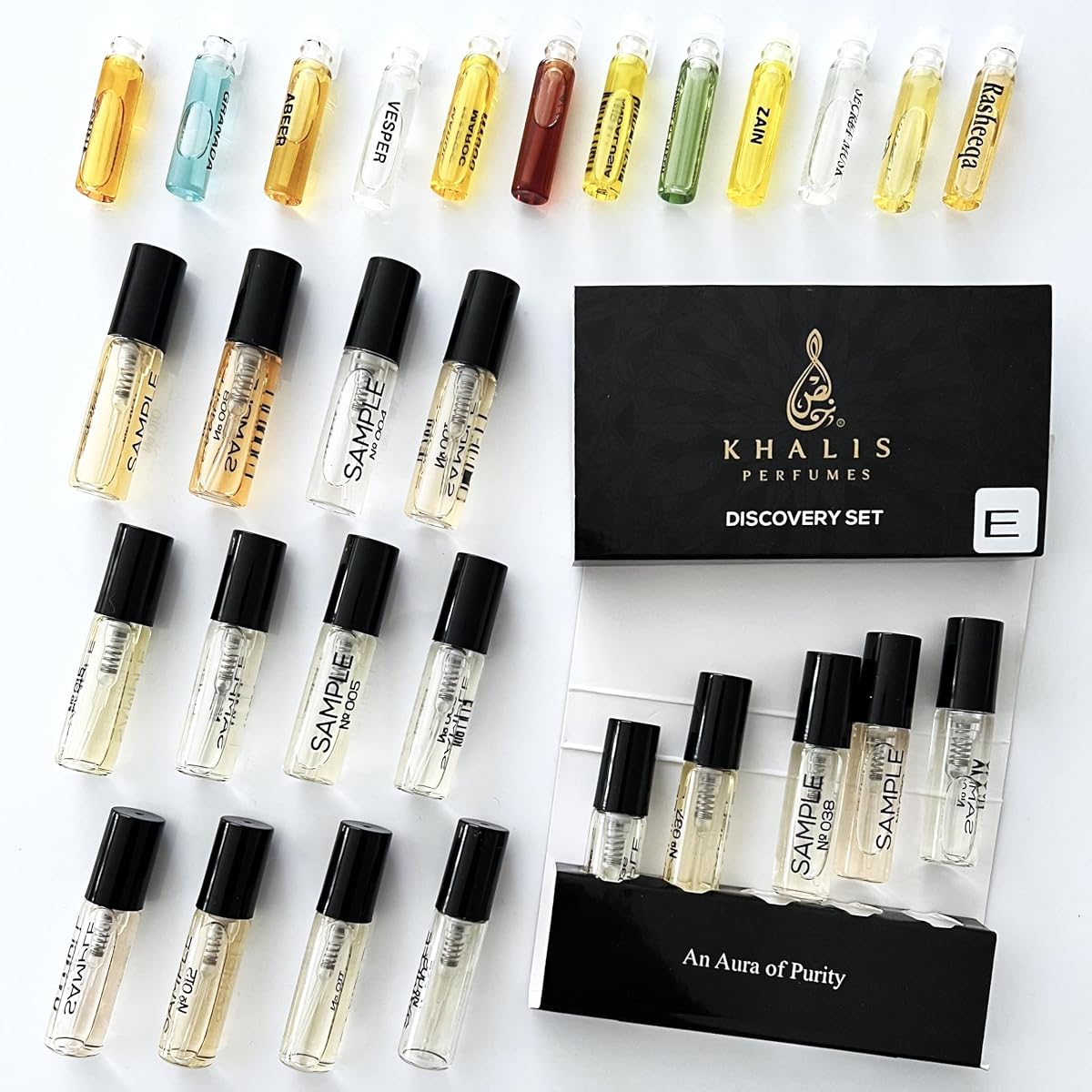 Ultimate Feminine 33-Piece Rotating Arabian Fragrance Discovery Sampler Set (Seasonal Rotation) - Premium Perfume for Women with Oud Scent Samples for Current Season