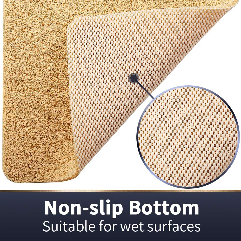Asvin Soft Textured Bath, Shower, Tub Mat, 24x16 Inch, Phthalate Free, Non Slip Comfort Bathtub Mats with Drain, PVC Loofah Bathroom Mats for Wet Areas, Quick Drying : Home & Kitchen