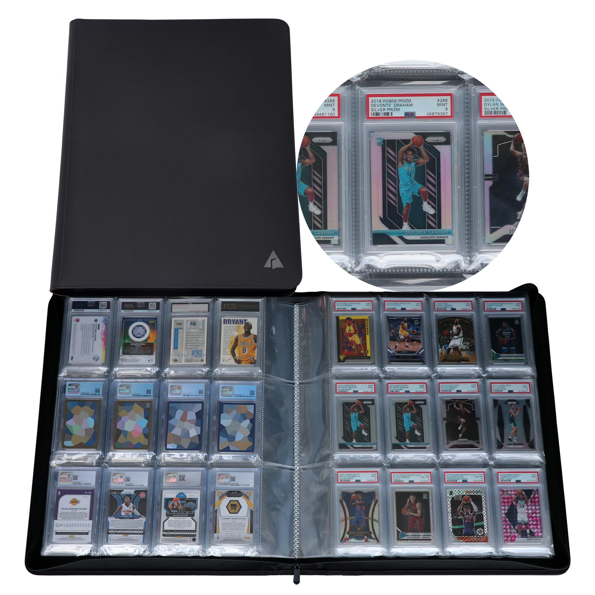 Rayvol 12 Pocket PSA Slab Binder, Holds 168 PSA Slabs, Graded Card Binder for PSA, CGC, CSG, FGS and FCG Slabs
