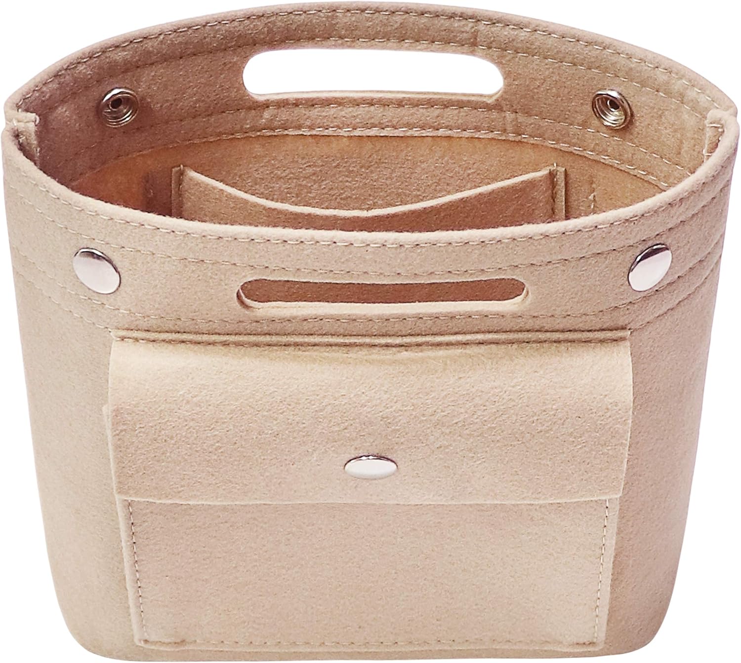 Soyizom Mini Organizer Felt Bags Inner Pockets Shopping Bag Handbag Organizer Insert for Speedy Neverfull NeoNoe Noe BB, Beige, beige, small - Image 4