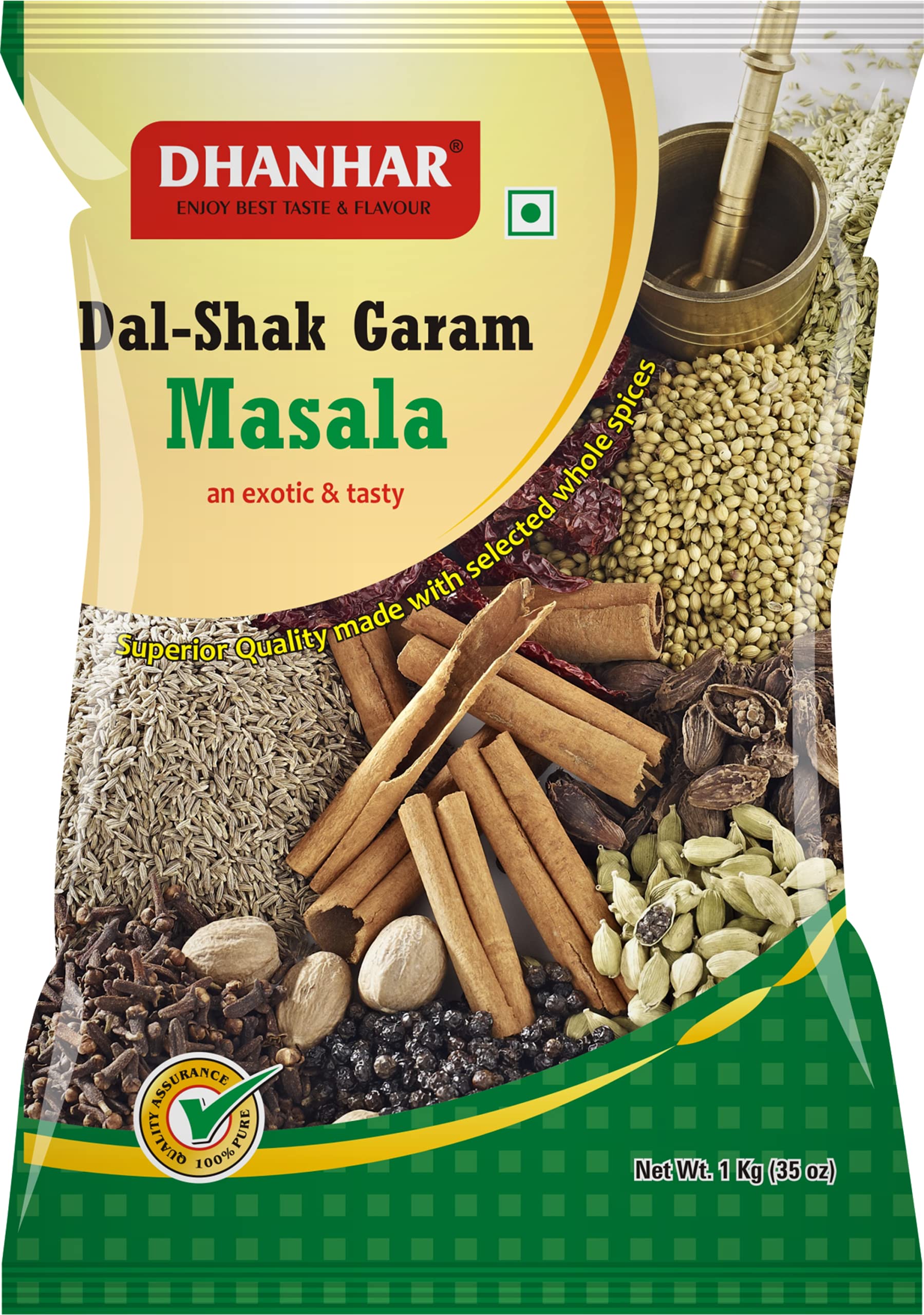 Dhanhar Dal Shak Garam Masala Powder | Blended Spice Mix | for Healthy Delicious & Flavourful Cooking| Hygienically Packed | No Preservatives | (1 Kg)
