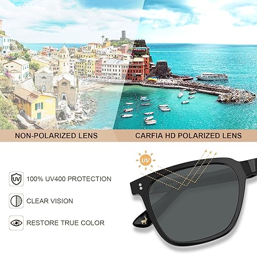 Miniatura 4 de Carfia Chic - Lentes de sol polarizados para mujer, protección UV400, marco de acetato pulido a mano