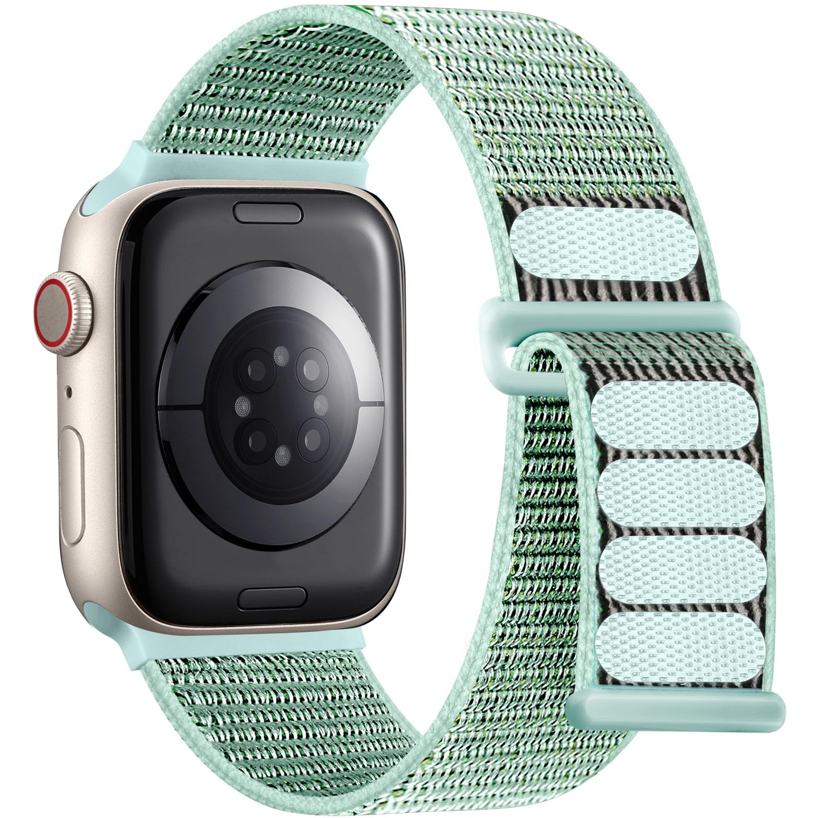Photo 1 of Lenrao Sport Loop Compatible with Apple Watch Bands for Women Men 40mm 41mm 42mm 38mm, Soft Breathable Nylon Wrist Straps for iWatch Bands Series 11/10/9/8/7/6/5/4 SE 3/2/1 OceanGreen