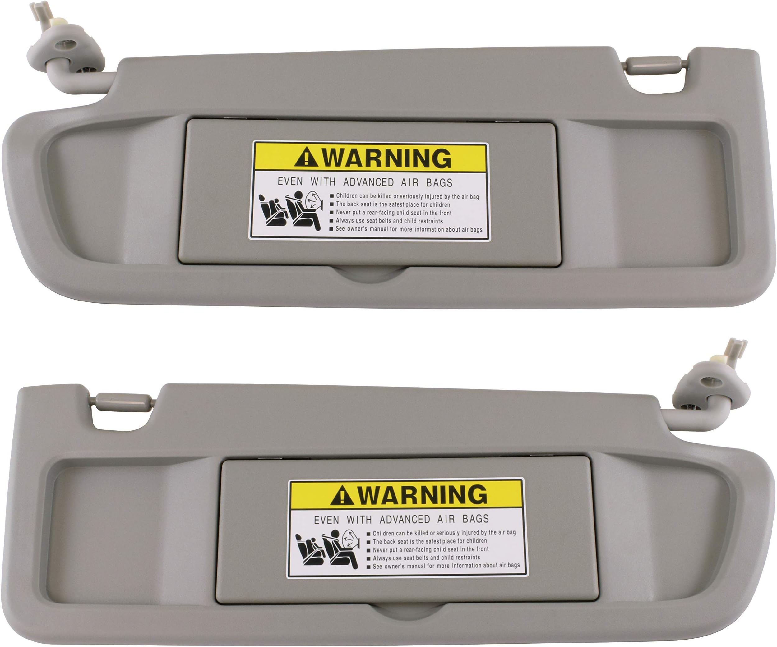 IAMAUTO 70594 Left Driver and Right Passenger Side Clear Gray Sun Visors Pair for Honda Civic 2006 2007 2008 (Pair, Clear Gray)