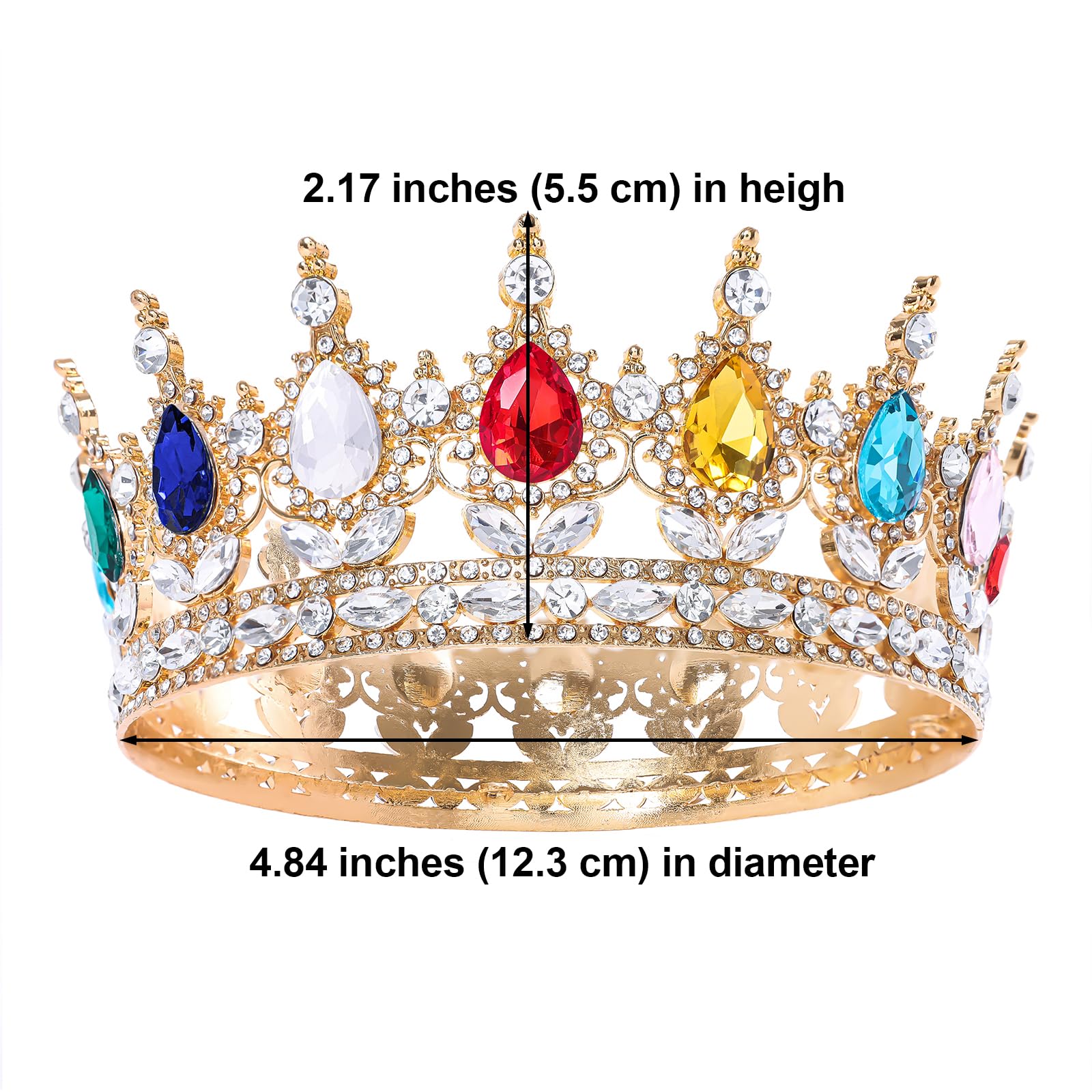 Multicolor Crystal Tiara Crown - Women\'s Fashion Accessory Multicolor Crystal Crown Hair Accessories Tiara For Women  main image 4
