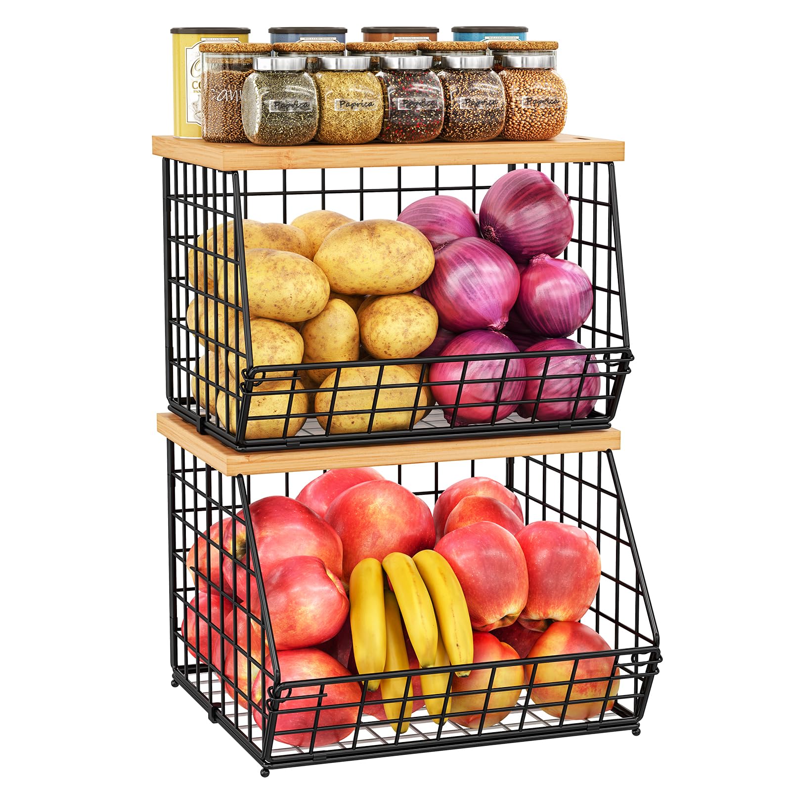 Jautokerdar Stackable Wire Basket Set