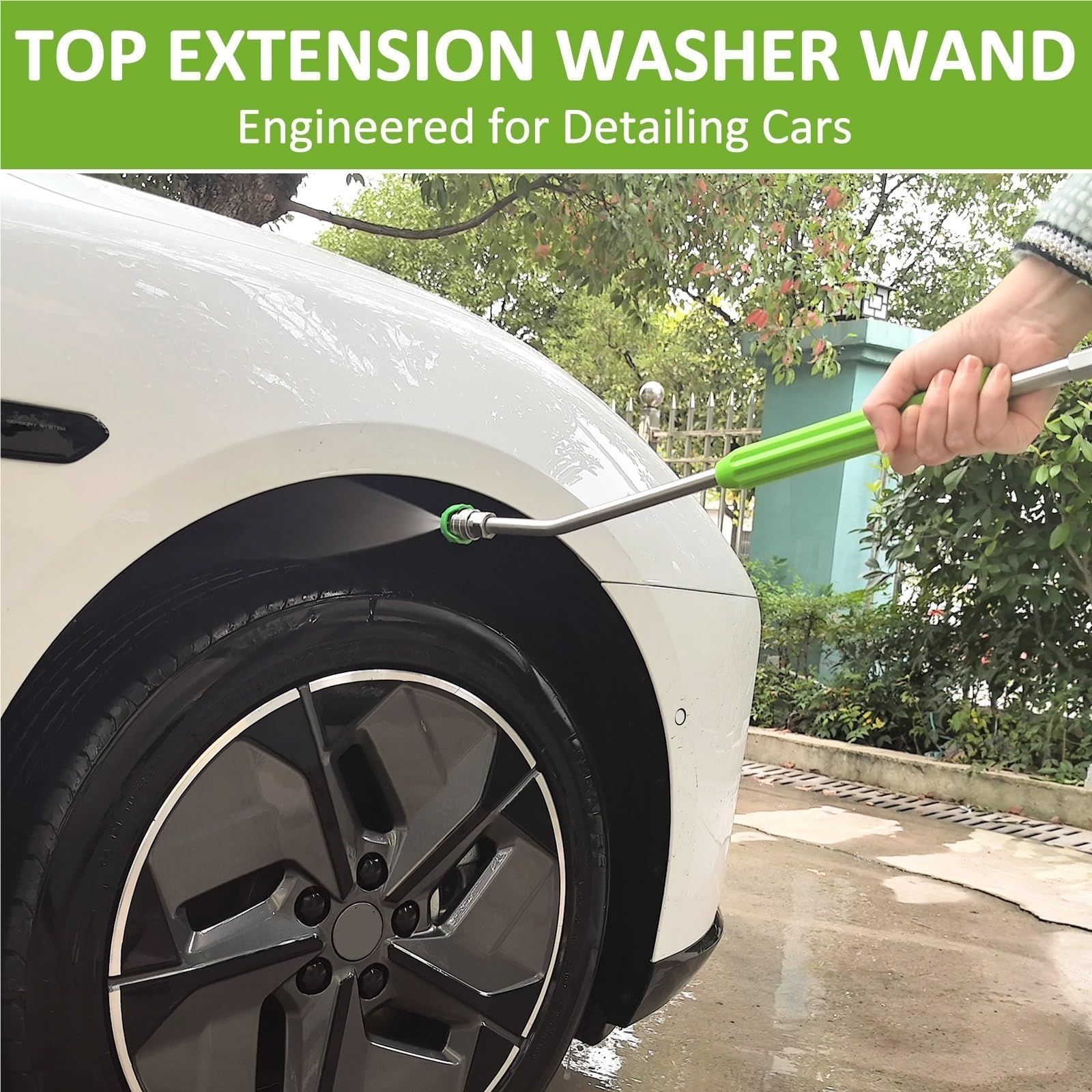 Varita de extensión for Lavadora a presión Lavado Autos, Potencia Acero Inoxidable, con Enchufe rápido 1/4" Adecuado para Jardines y azoteas(Green and Red)