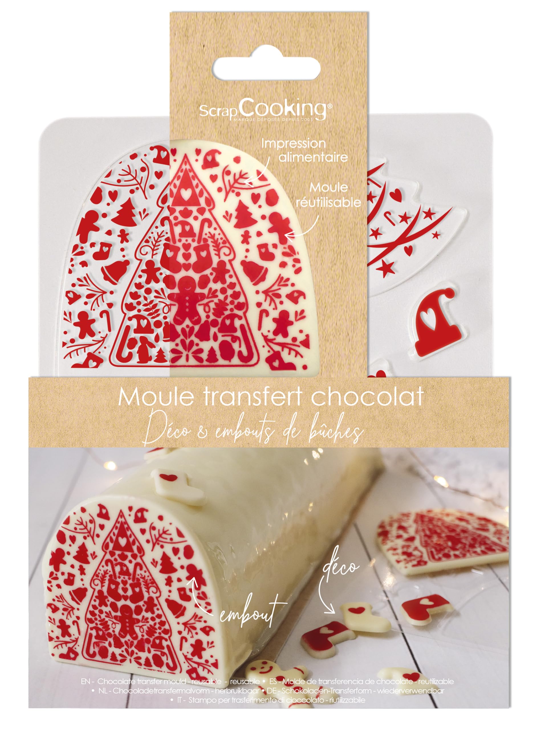 ScrapCooking Sweet Xmas Blister Log Tip Mould
