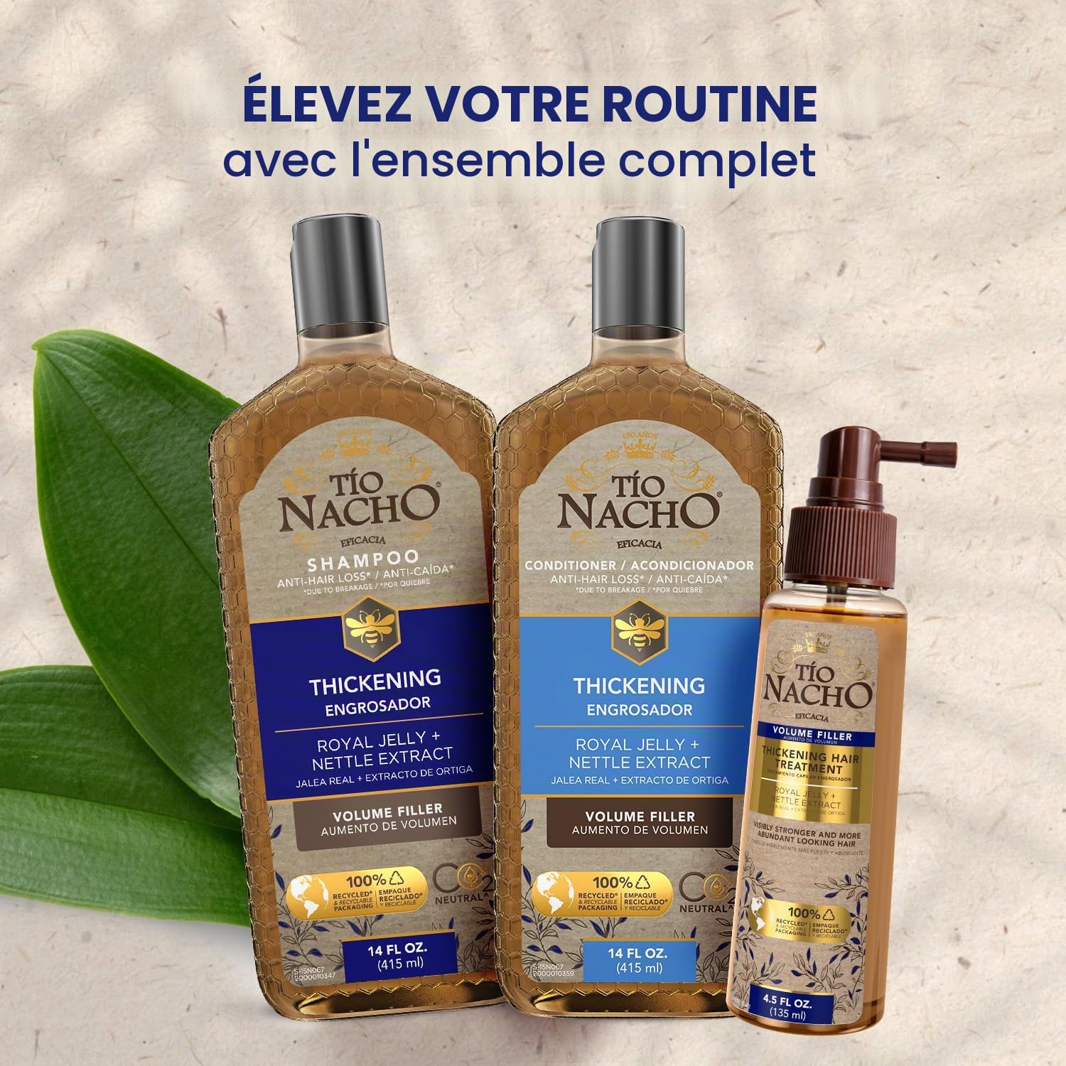Conditionneur Tio Nacho Thickening Volume Filler 415ml– Après Shampooing Anti-Chute à la Gelée Royale et aux Extraits de Romarin pour des cheveux visiblement plus forts et plus Épais