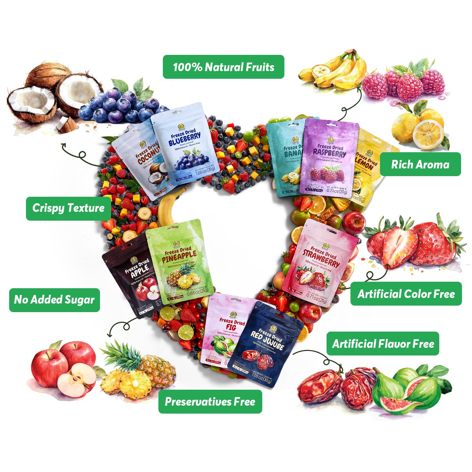 Amazon.com: SUNGIVEN Mixed Freeze-Dried Fruit, Variety Pack of 12