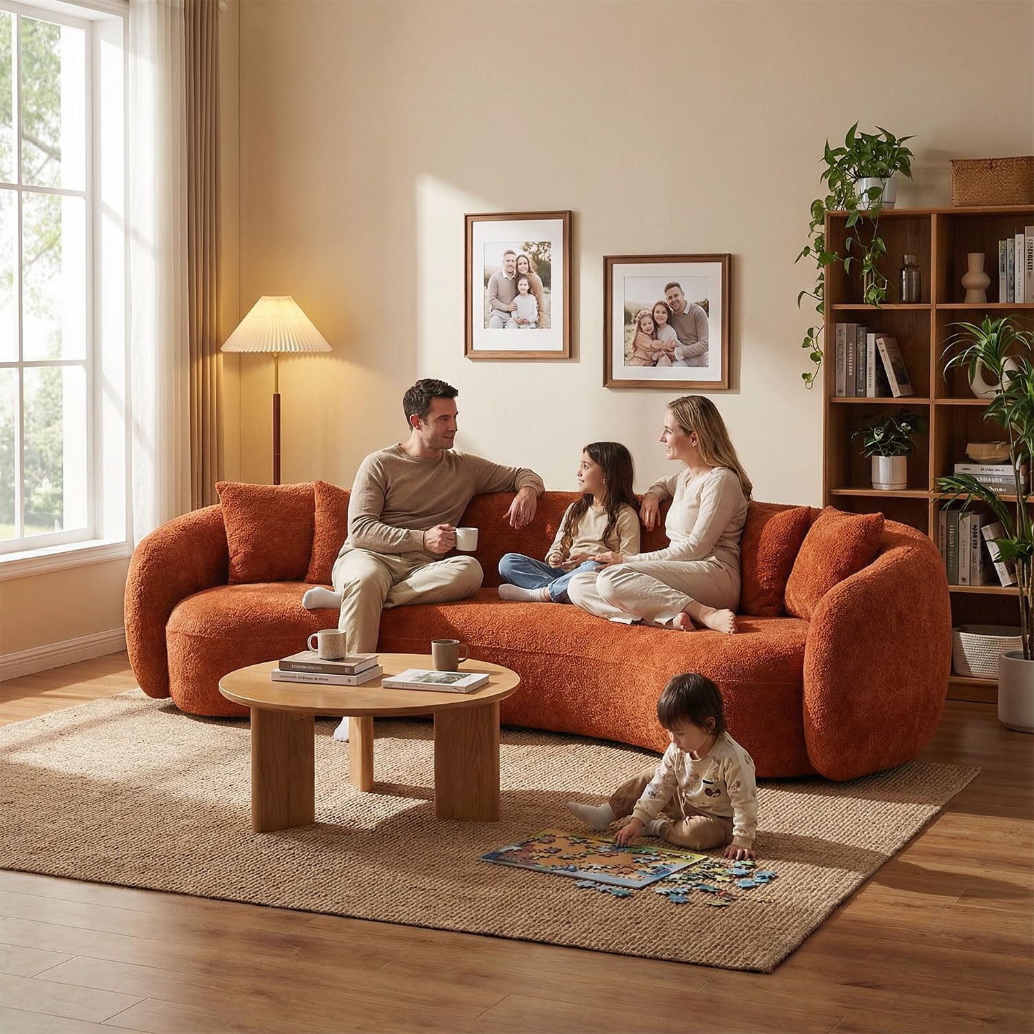 Amazon.com: 102” Modern Curved Lounge Couch for Living Room,Teddy