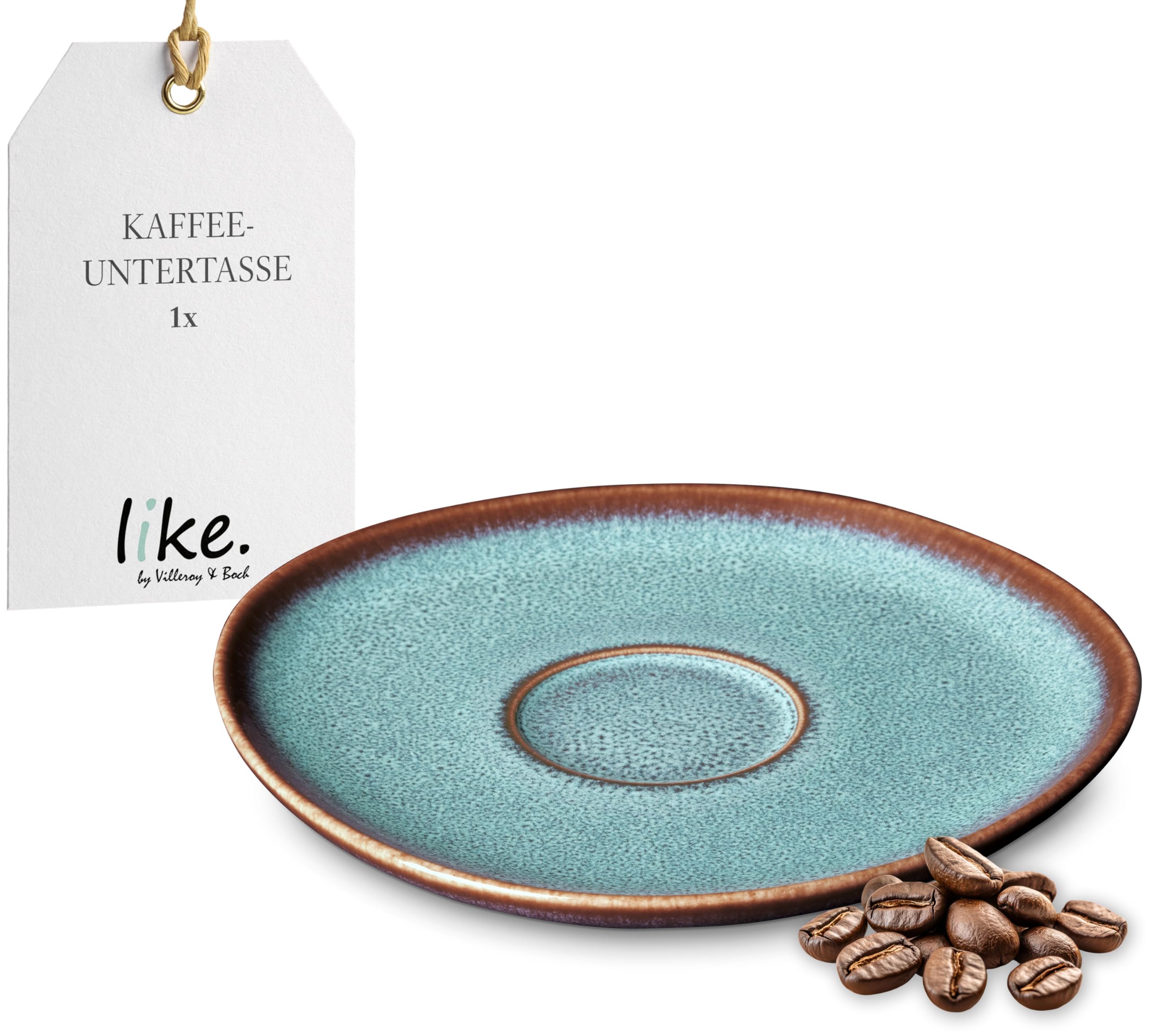 Like. By Villeroy & Boch Green – Lave Glacé Stoneware Coffee Saucer, Dishwasher Safe,