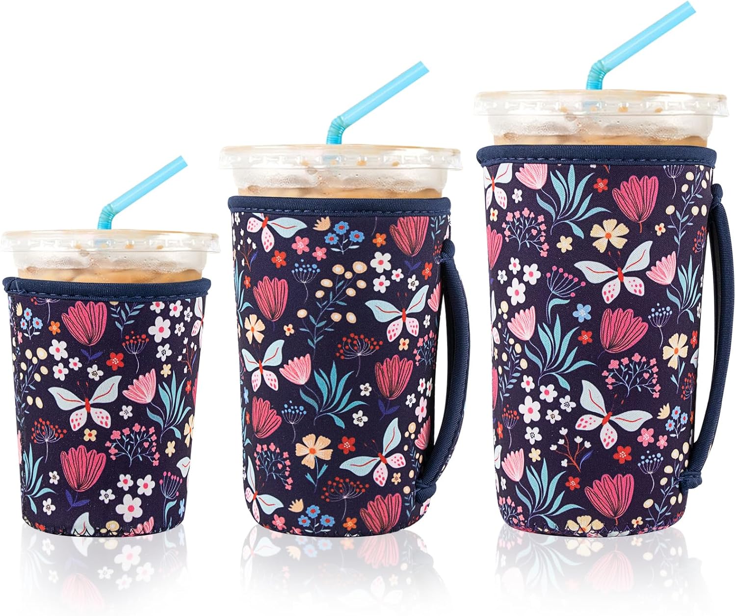 Amazon.com: KJQJLY 3 Reusable Iced Coffee Sleeves for Iced Coffee Cups ...