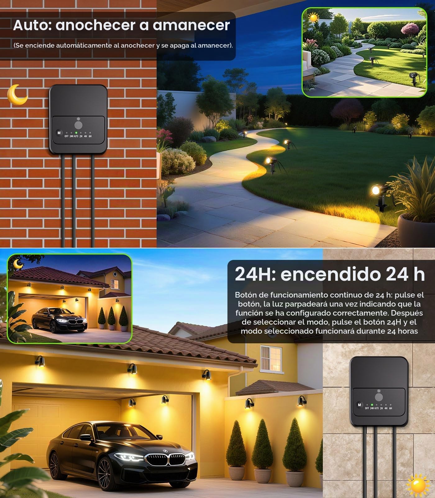LINKE Focos LED de Jardín con Estaca 8 en 1 Luces de Paisaje Control Remoto | CCT Regulable 2700K-6500K, 4 Modos, 3 Niveles de Brillo, Impermeable IP66, Sensor de luz, Temporizador, Memoria Automática