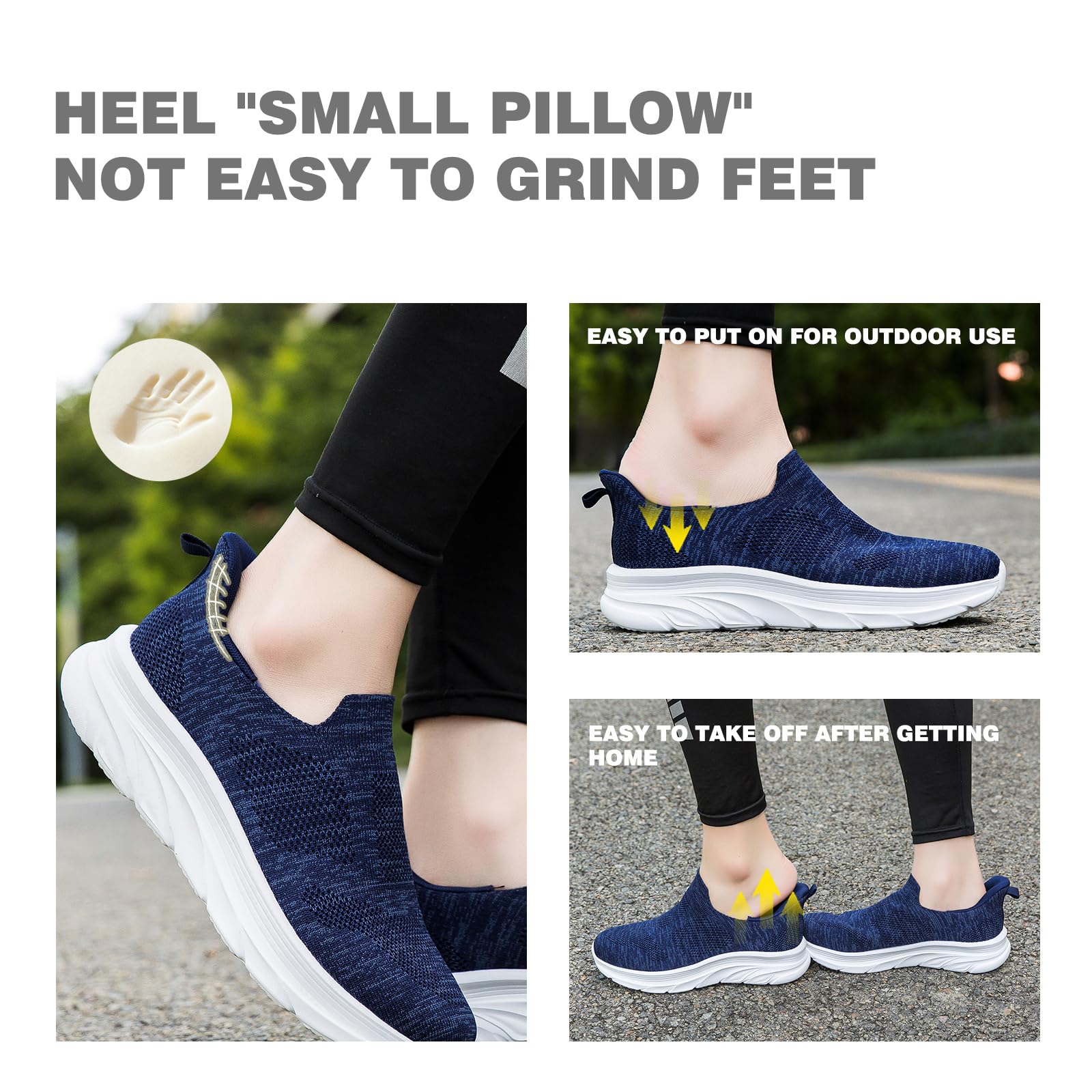 Baskets Mode Homme Chaussures de Sport sans Lacets Mocassins Loafers Chaussures de Running Légeres Chaussure de Tennis Chaussure de Marche Taille 39-46