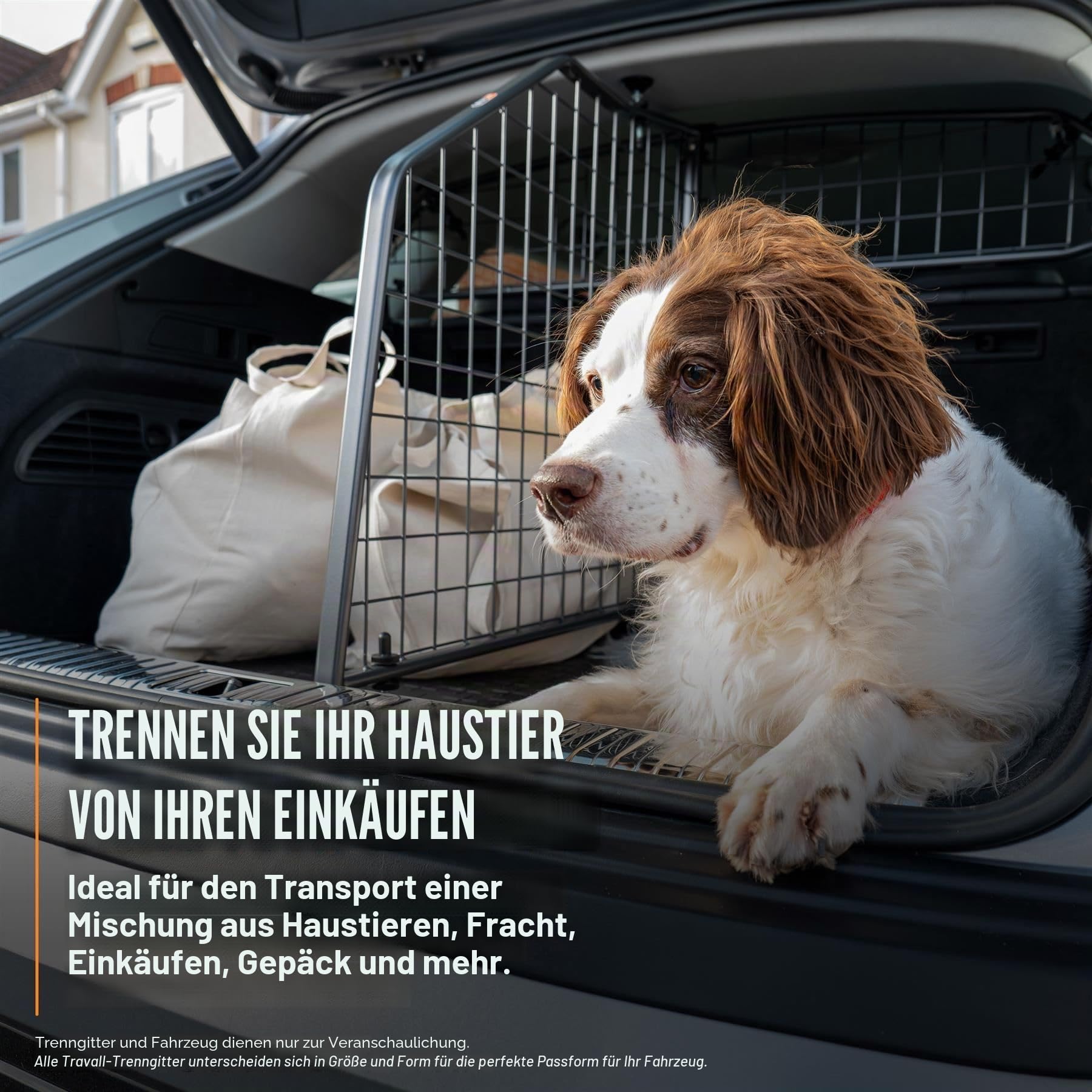 Travall Hundegitter und Trenngitter für Volkswagen Tiguan 2016-2024, fahrzeugspezifisches Kofferraumgitter aus Stahl zur sicheren Trennung von Hund und Gepäck