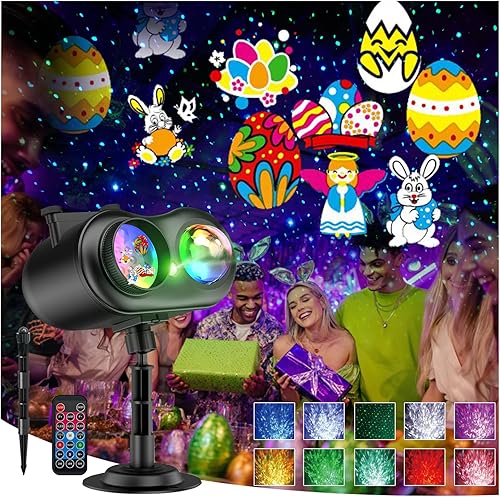 Miniatura 2 de LIFFY Proyector de luces de Navidad al aire libre - 3 en 1 efectos HD (Luces láser de Navidad + Ola del océano + 10 diapositivas y 10 colores)