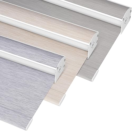 Miniatura 1 de Cenefa enrollable de casete de jacquard a rayas sin cordón para ventana, persiana enrollable opaca con aislamiento térmico, ahorro de energía,