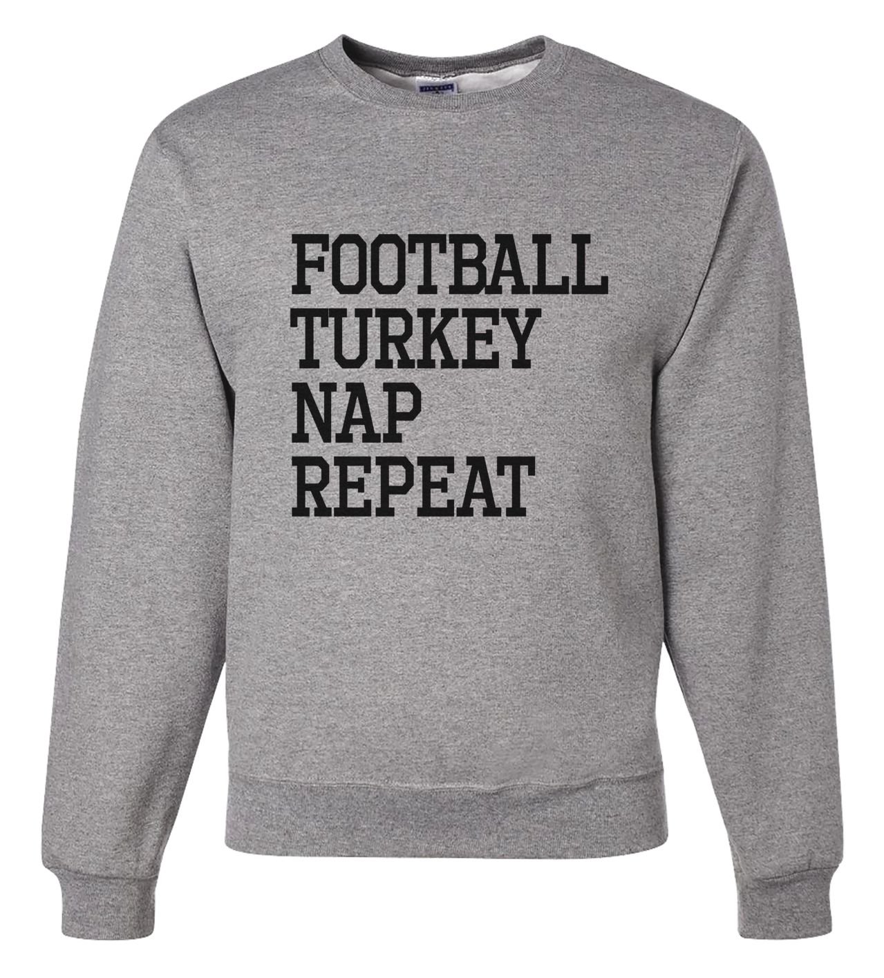 Men's Football Turkey Nap Repeat Thanksgiving Sweatshirt