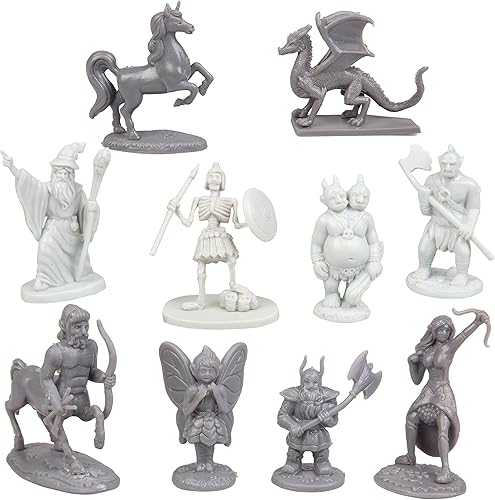 Miniatura 3 de Juego de figuras de acción de Halloween Fantasy Creatures – 10 miniaturas de RPG diferentes, incluyendo dragones, magos, orcos y más – Figuras