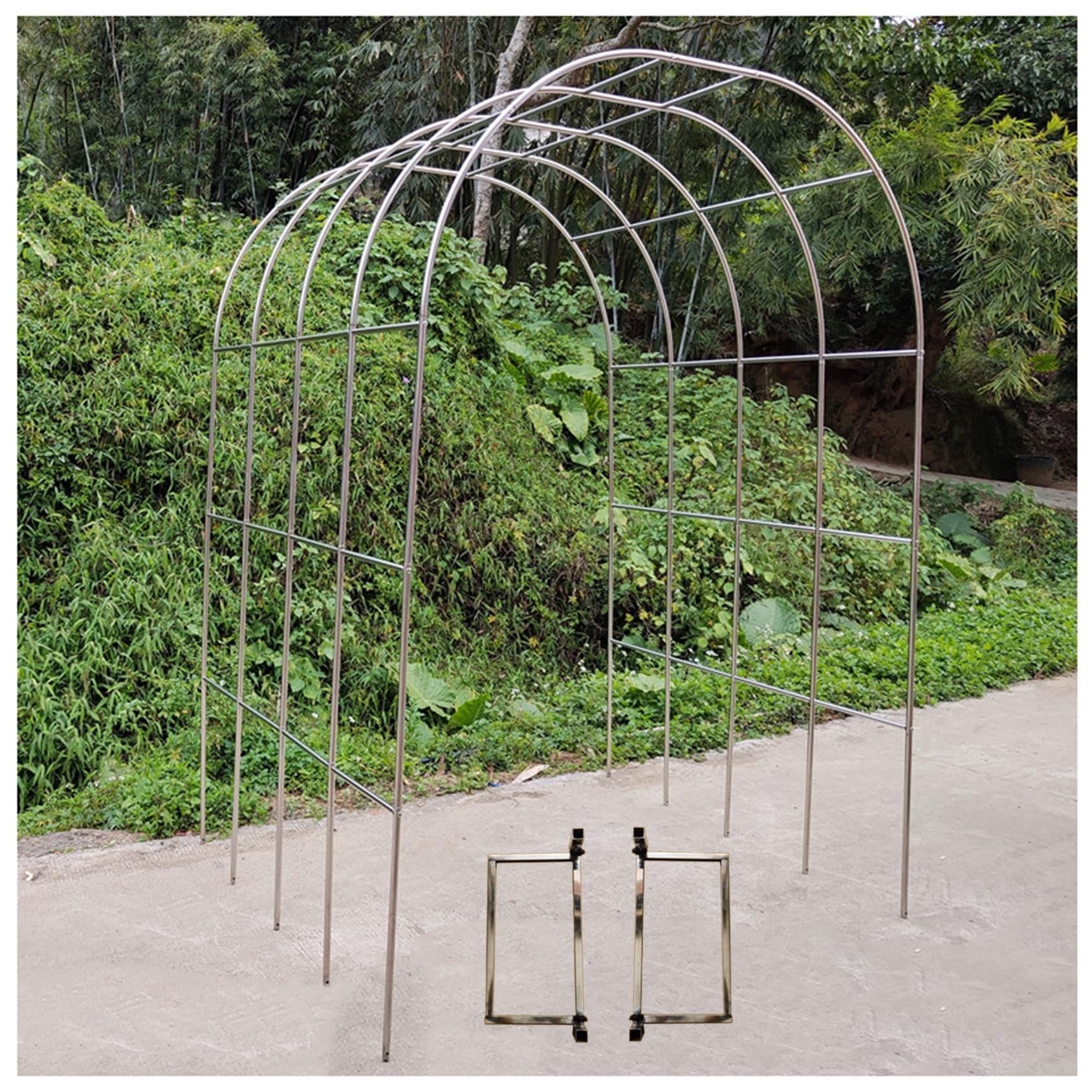 Side Width: 38cm/15in, Heavy Duty Garden Arch|Wedding Arch|Garden Arbor|Rose Arch|DIY Plant Support Pergola, Reconfigurable & Easy-to-Assemble(Color:25mm+base,Size:1.5 * 2.4m(4.9 * 7.9ft))