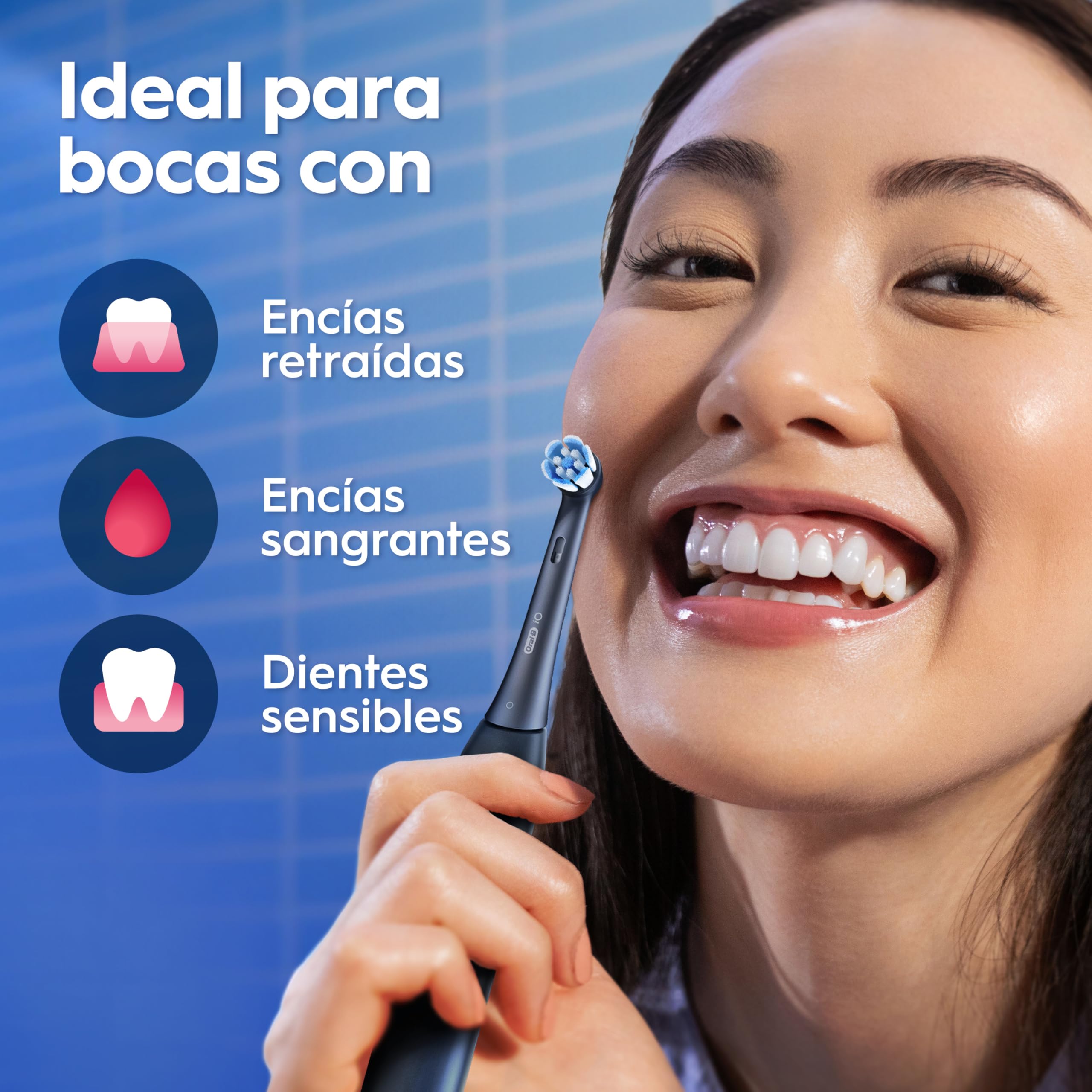 Oral-B iO 3 Cepillos De Dientes Eléctricos (Pack de 2) Con 2 Cabezales, 1 Estuche De Viaje, Diseñado Por Braun, Regalos Originales para Mujer y Hombre - Negro Y Rosa