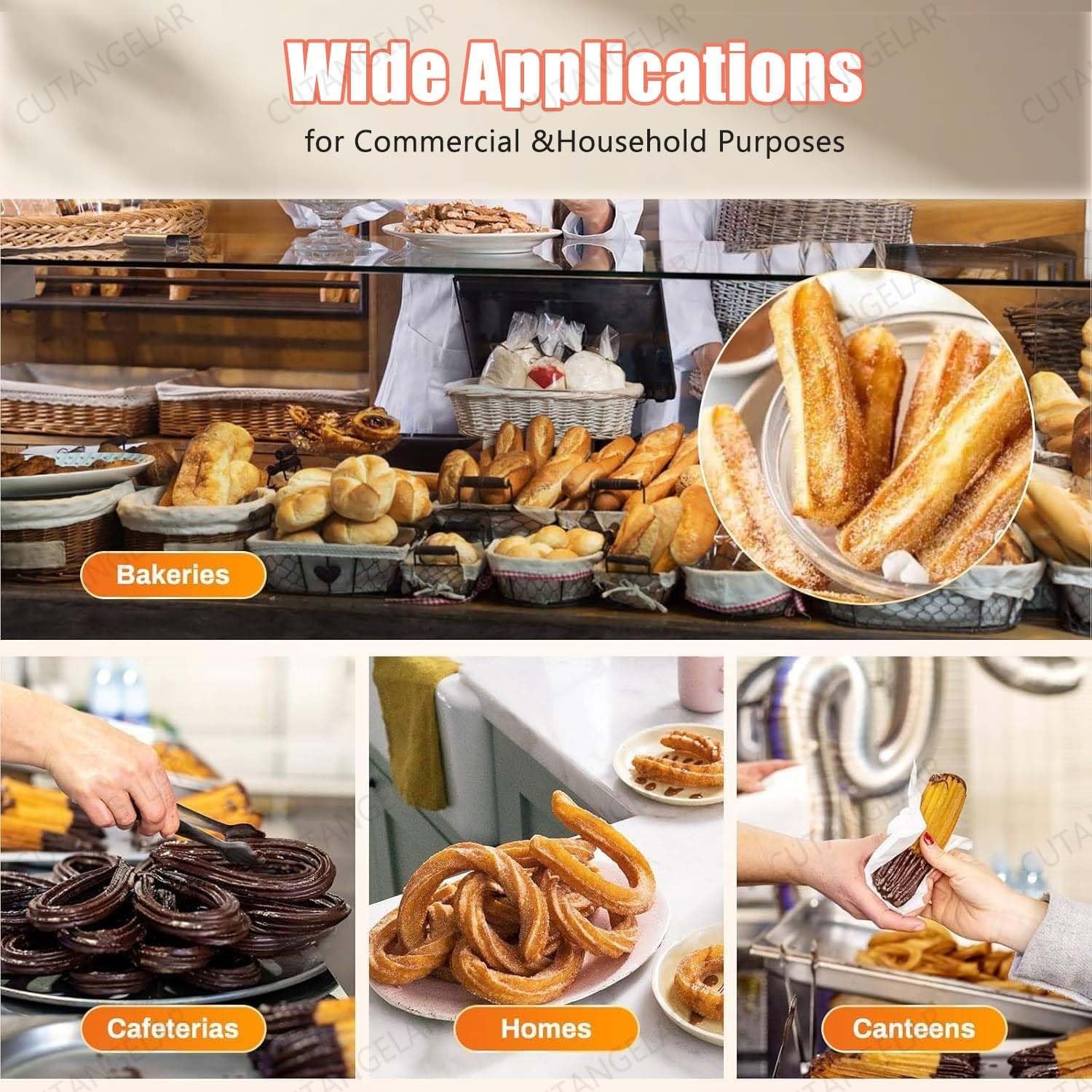Presse À Pâte Commerciale, Machine À Churros Multifonctionnelle. Caractéristiques Avec Capacité 3L Et 5 Buses. Pour Production À Grand Volume Dans Divers Établissements Alimentaires.(3L)