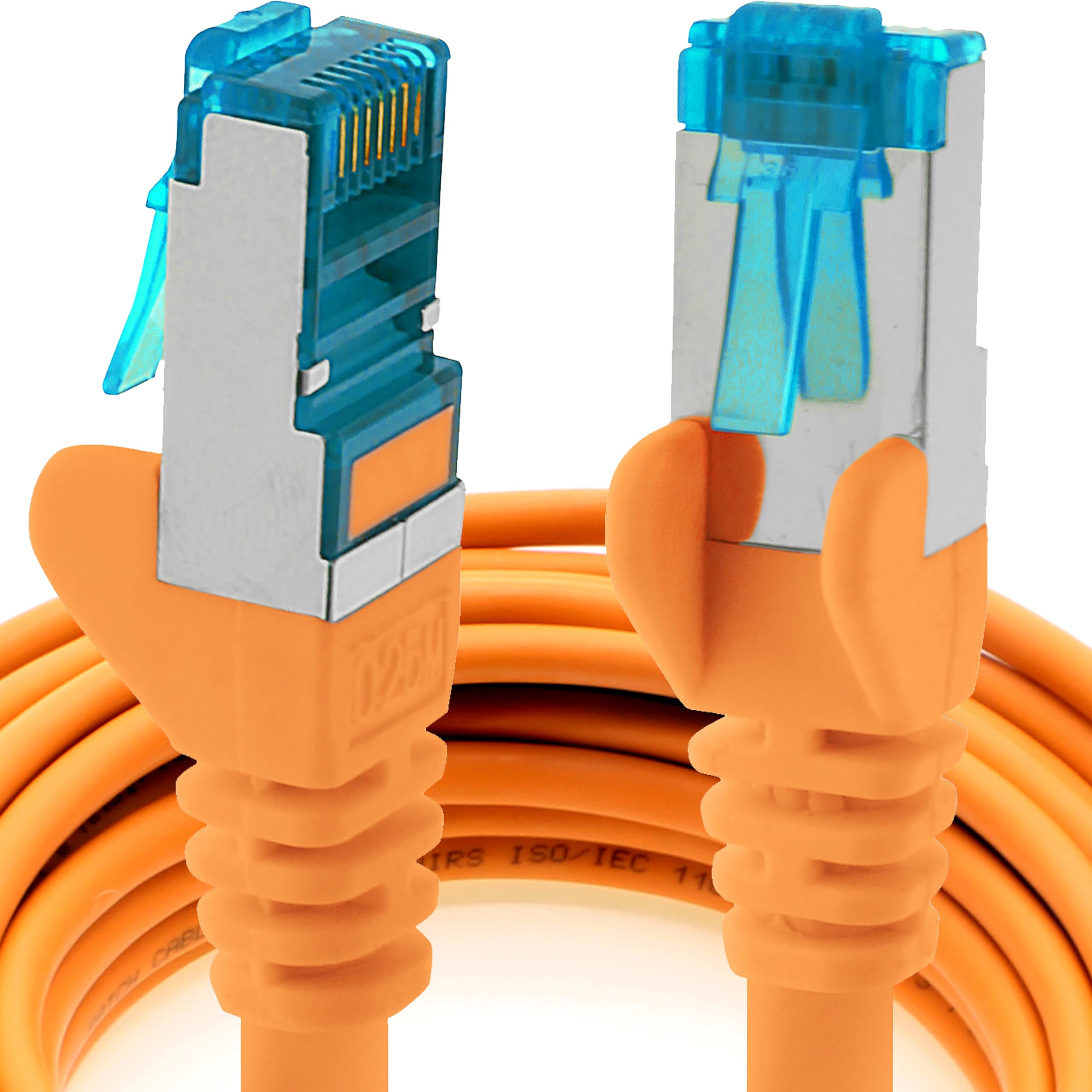 1aTTack.de 0,5m - CAT6a - Netzwerkkabel orange - 1 Stück CAT 6 A Patchkabel 10000 Mbit s SFTP PIMF 500 MHz kompatibel zu CAT5 CAT6 CAT7 DSL Internet Switch Router