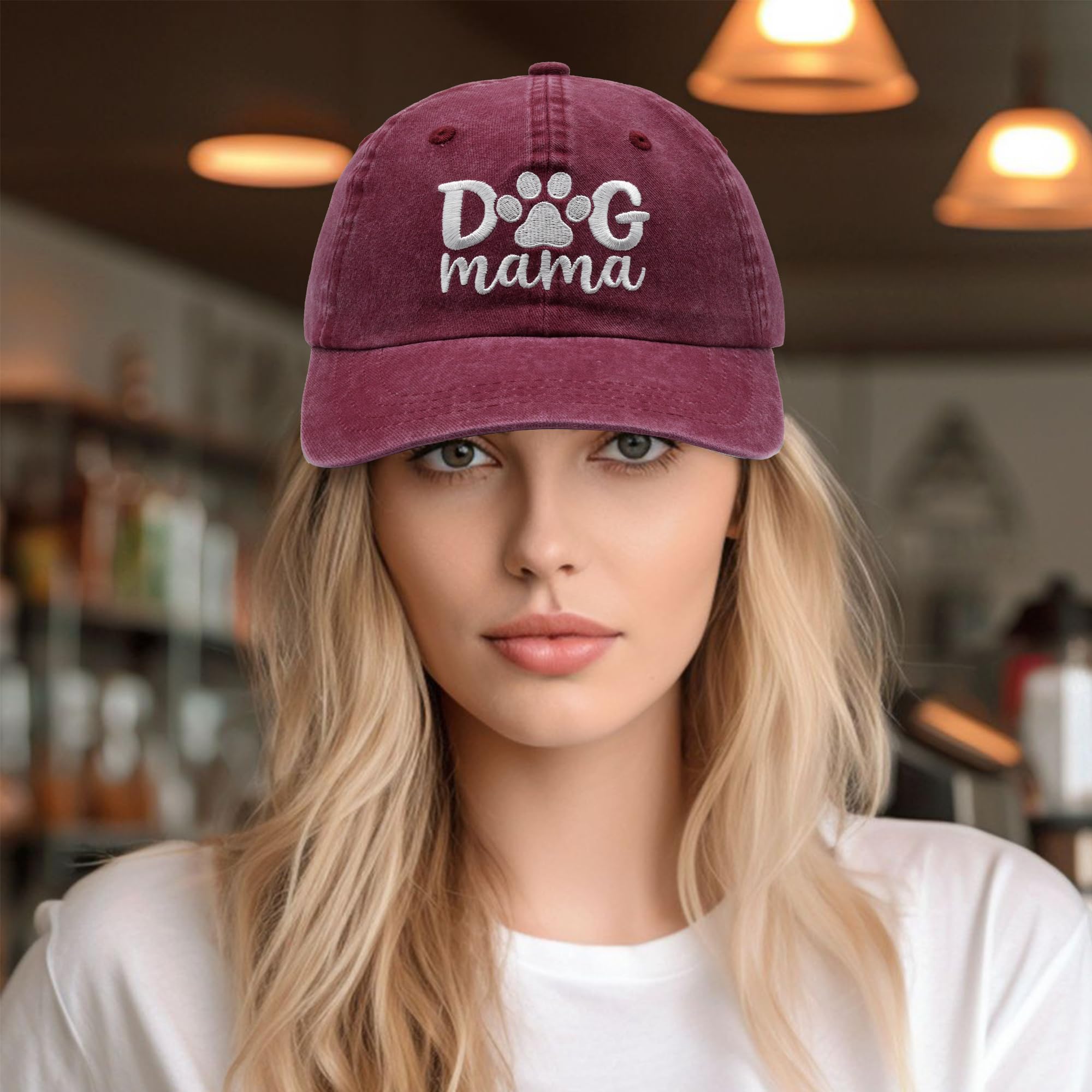 Sombrero de perro para mujer, ajustable, bordado, gorra de béisbol para mamá 2