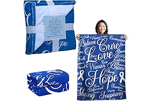Colon Cancer Awareness Gifts for Women Men, Chemotherapy Blanket 50x60 inches Warm...