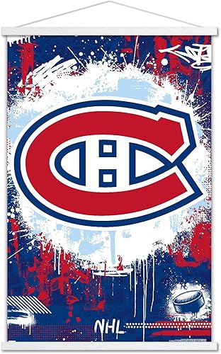 Trends International NHL Montreal Canadiens - Póster de pared con logotipo Maximalist 23 con marco magnético