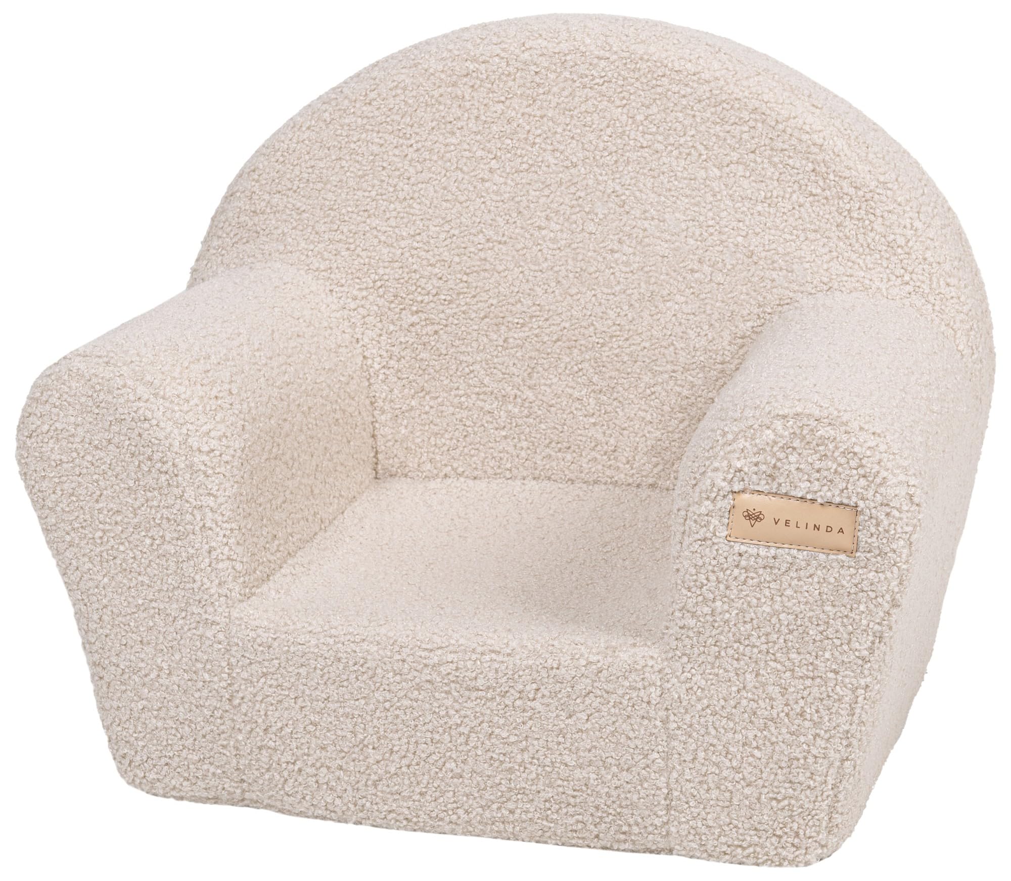 Velinda Poltrona poltroncina Morbida Gioco Giochi Bambini Bimbi cameretta stanzetta in bouclè (Colore: Cappuccino)