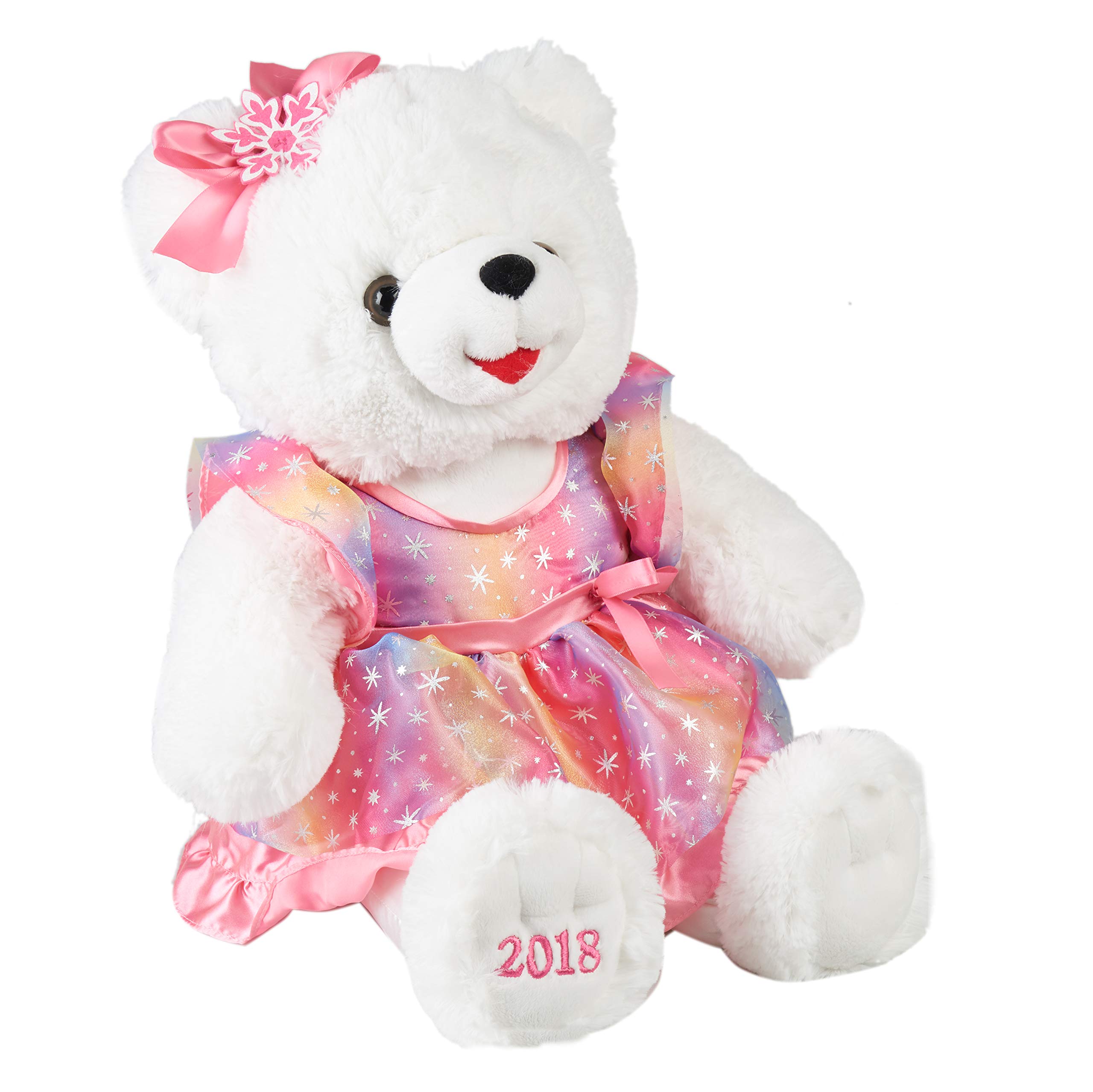 Holiday Time 2018 Christmas Snowflake Teddy Bear 20" (Girl/Pink OTFIT)