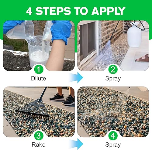 Miniatura 8 de Pegamento de roca para paisajismo, pegamento de mantillo de 166 onzas, estabilizador de carpeta de grava de guisante, anclaje de mantillo de goma