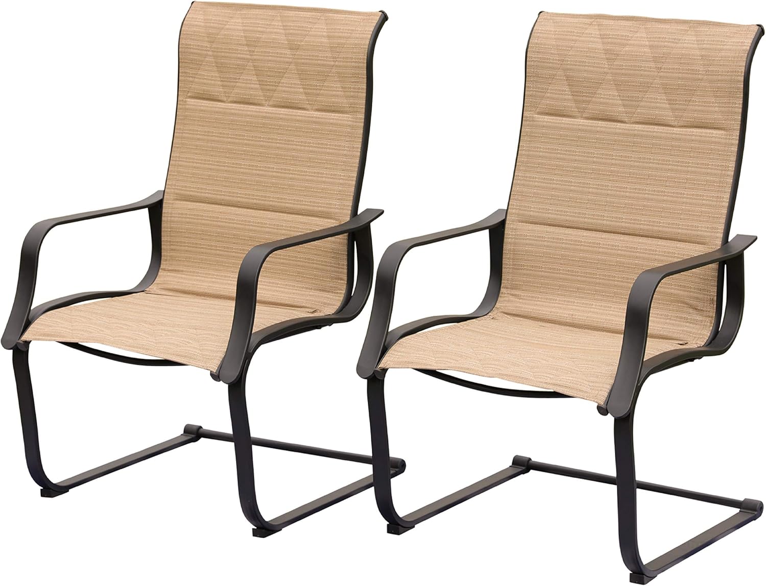 LOKATSE HOME 21" Outdoor Square Patio Dining Table Metal Steel Legs with Ceramics Top, Black