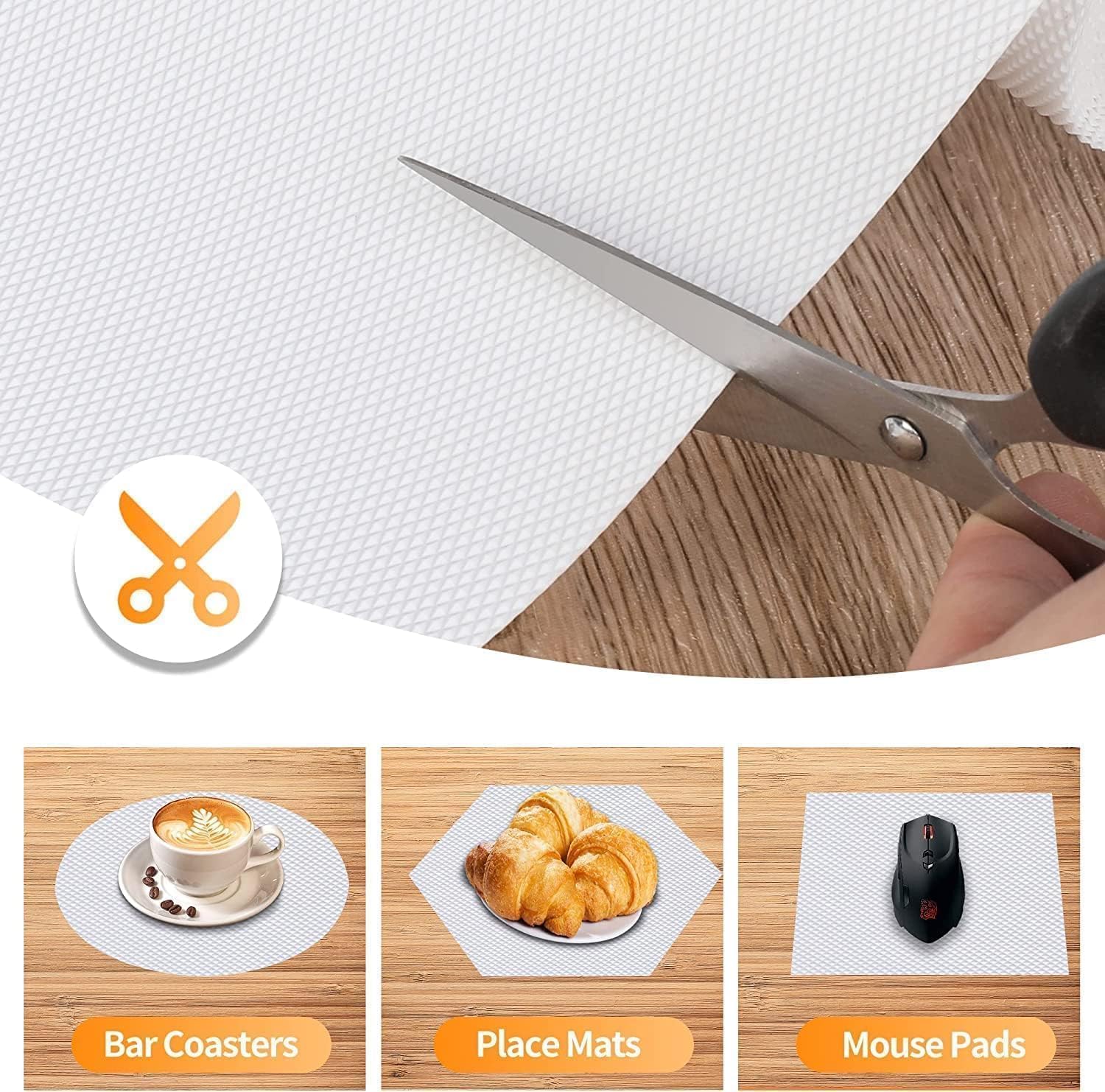 K2P EVA Food Grade Washable Anti Slip Mat/Sheet for Fridge, Shelf Liner, Table, Kitchen Drawer mat (Diamond Clear, 45 CM X 5 Meter) 4